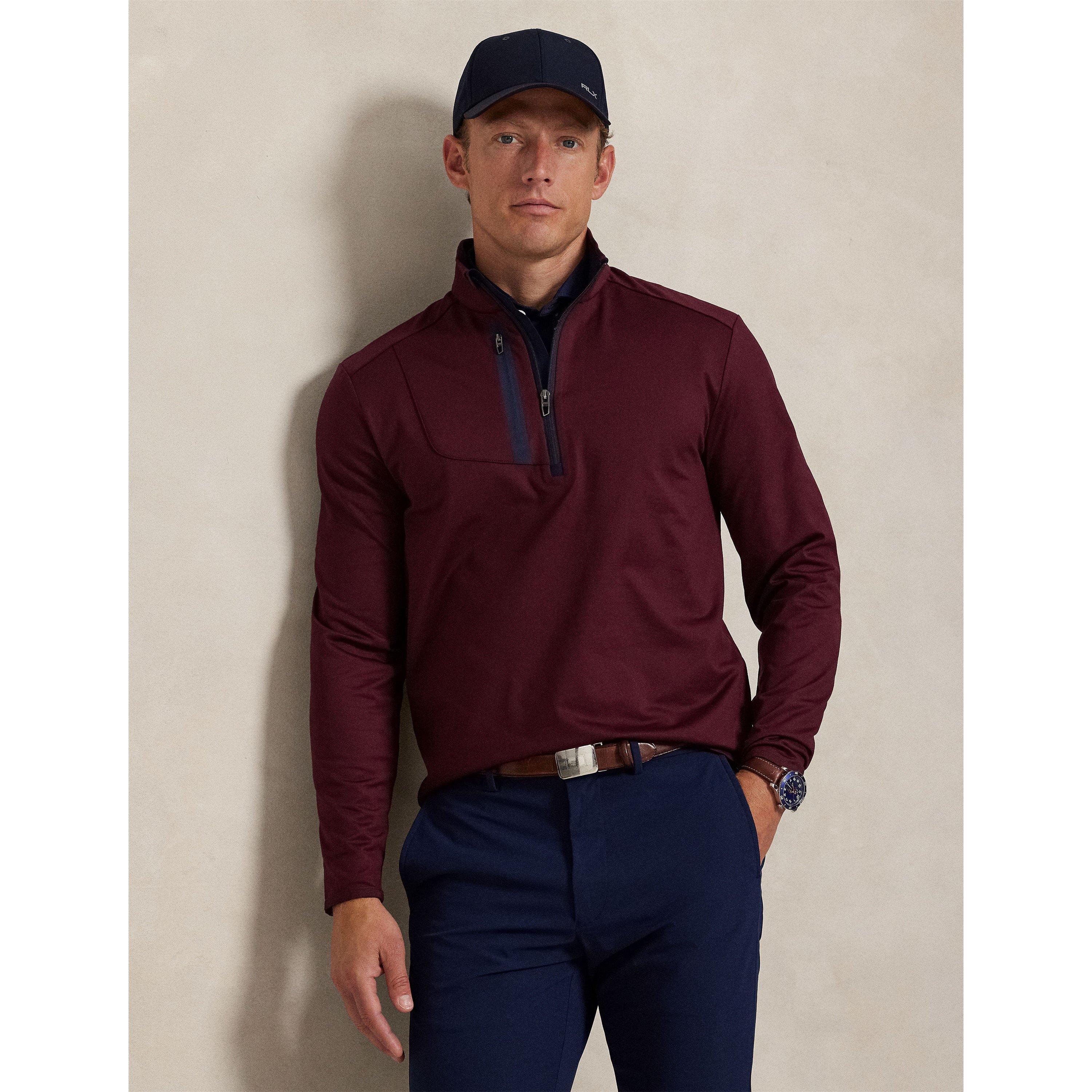 Rich Ruby - Polo Ralph Lauren - Men's RLX Cotton Long Sleeve Half Zip Performance Golf Jacket - 2