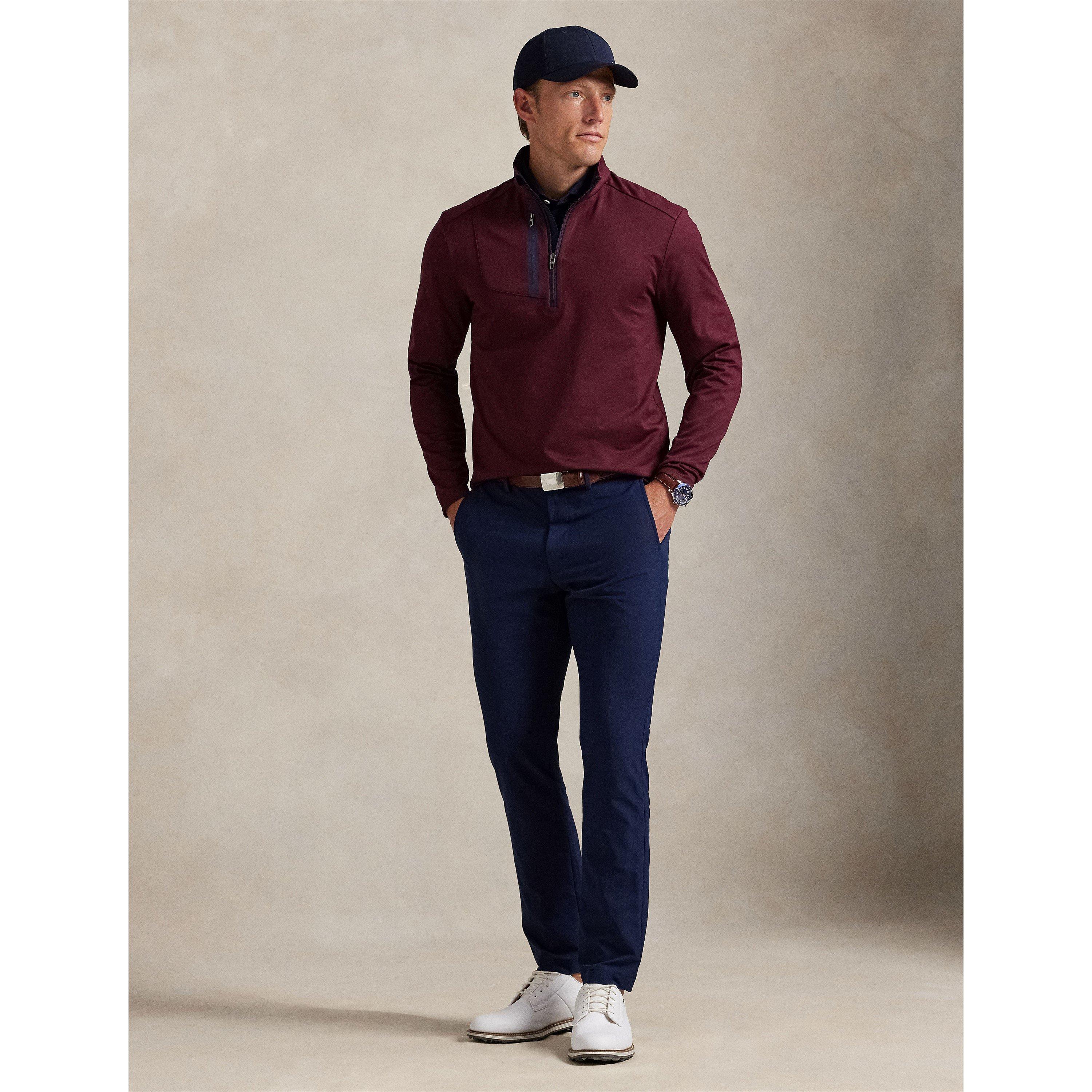 Rich Ruby - Polo Ralph Lauren - Men's RLX Cotton Long Sleeve Half Zip Performance Golf Jacket - 5