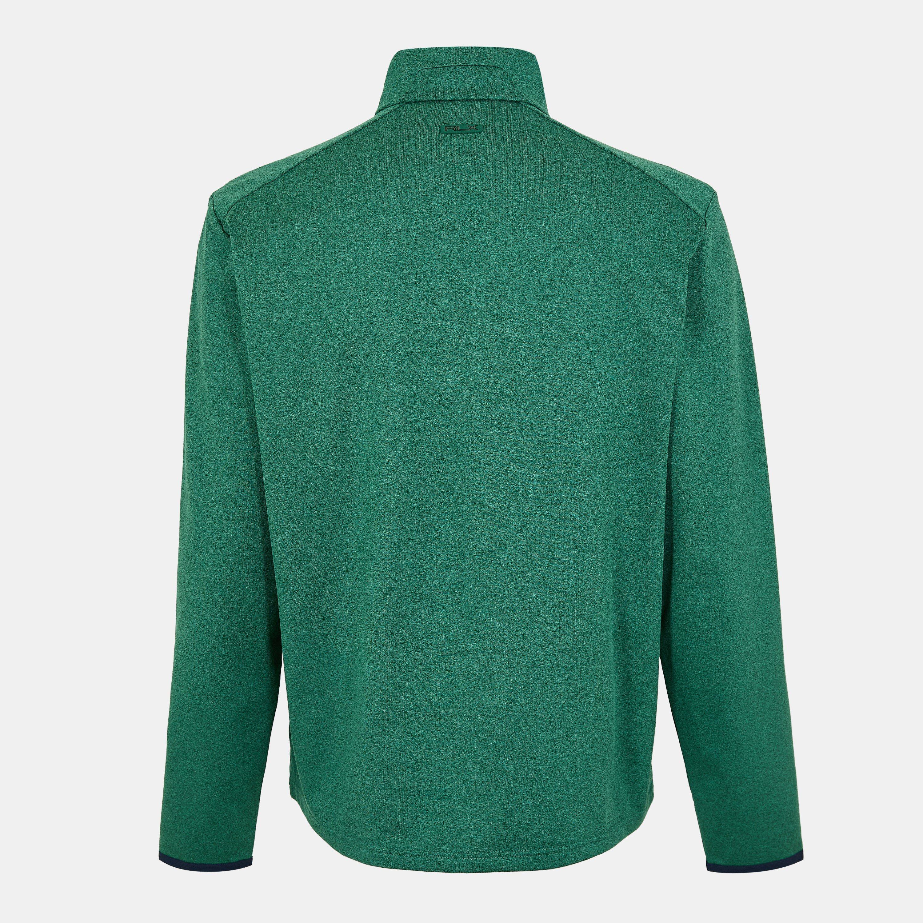 Green Heather - Polo Ralph Lauren - Men's RLX Cotton Long Sleeve Half Zip Performance Golf Jacket - 2