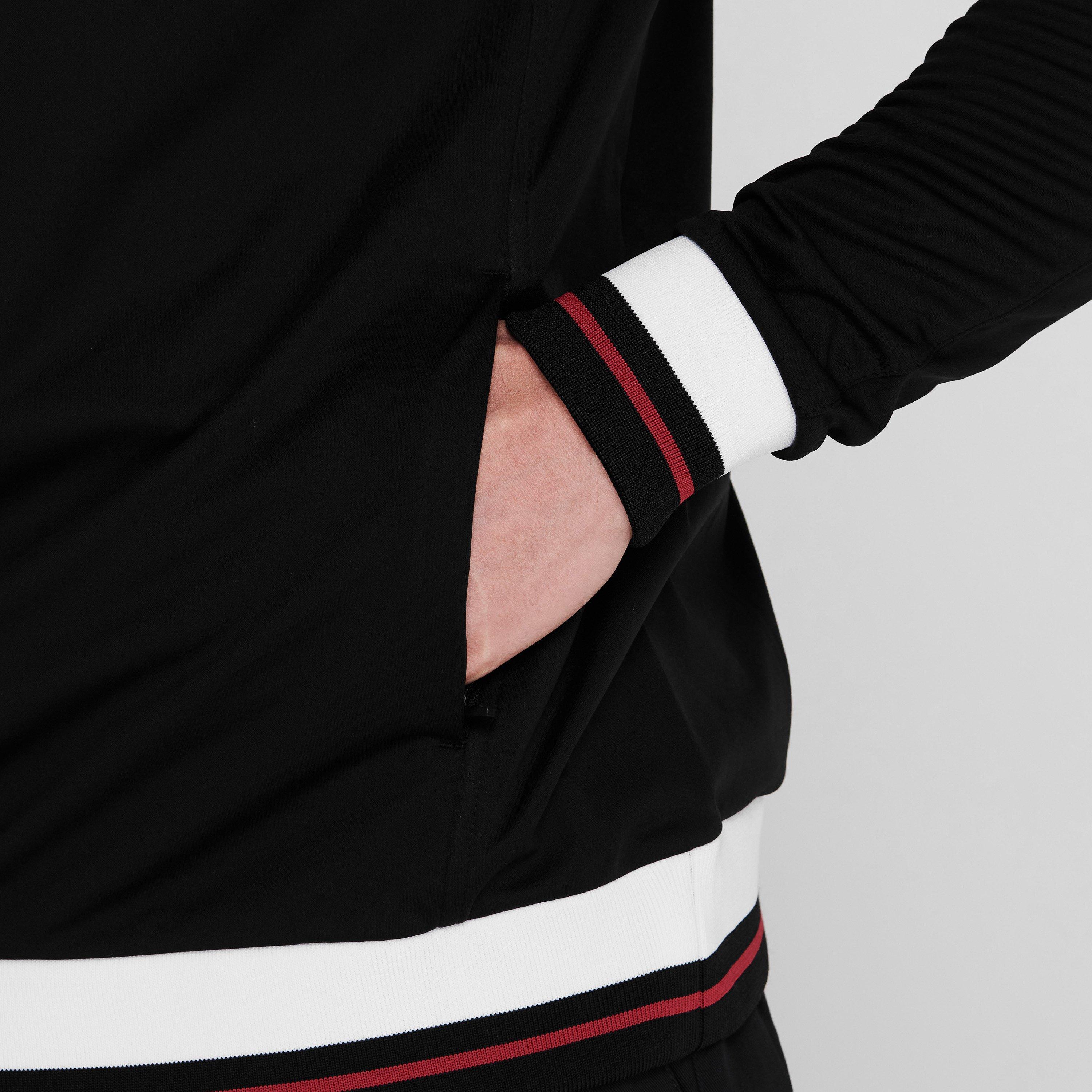 Crna - Oscar Jacobson - Men's  Ramsey Water Resistant Windproof Long Sleeve Performance Golf Jacket - 4