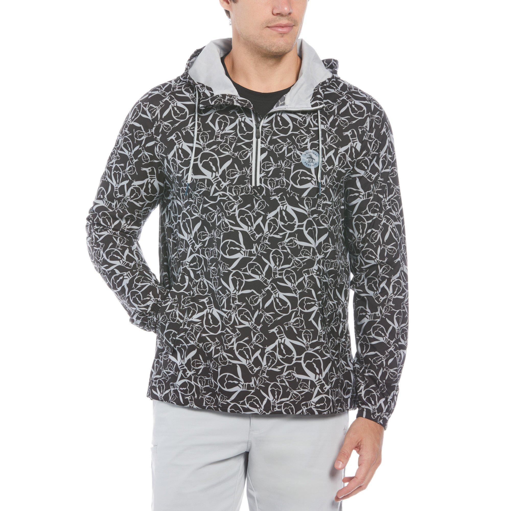 Original Penguin Golf Men's Performance Weather-Resistant Full-Zip Golf Jacket - Caviar - Small