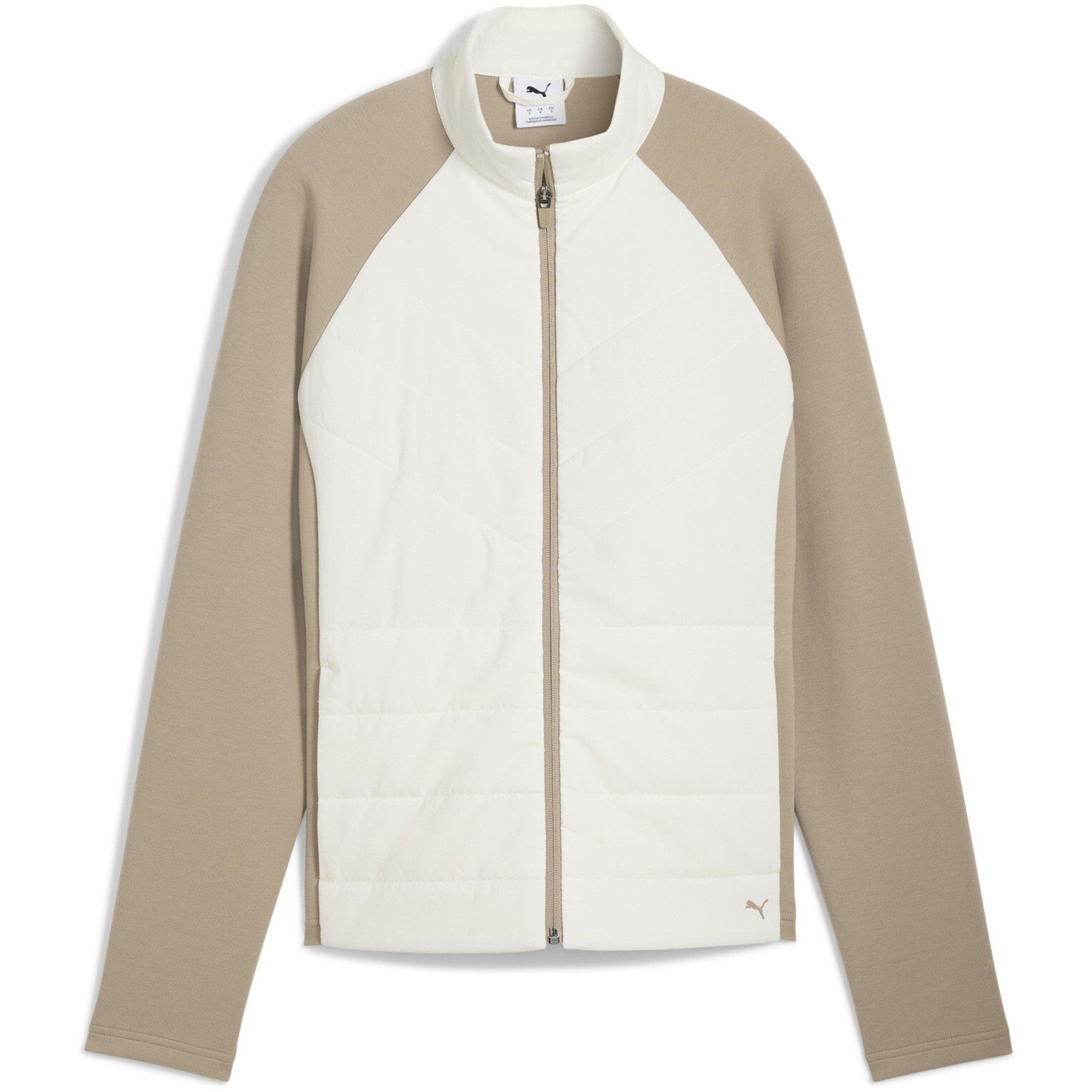 Warm White - Puma - Women's Cloudspun Fleece Hybrid Performance Golf Jacket - 1