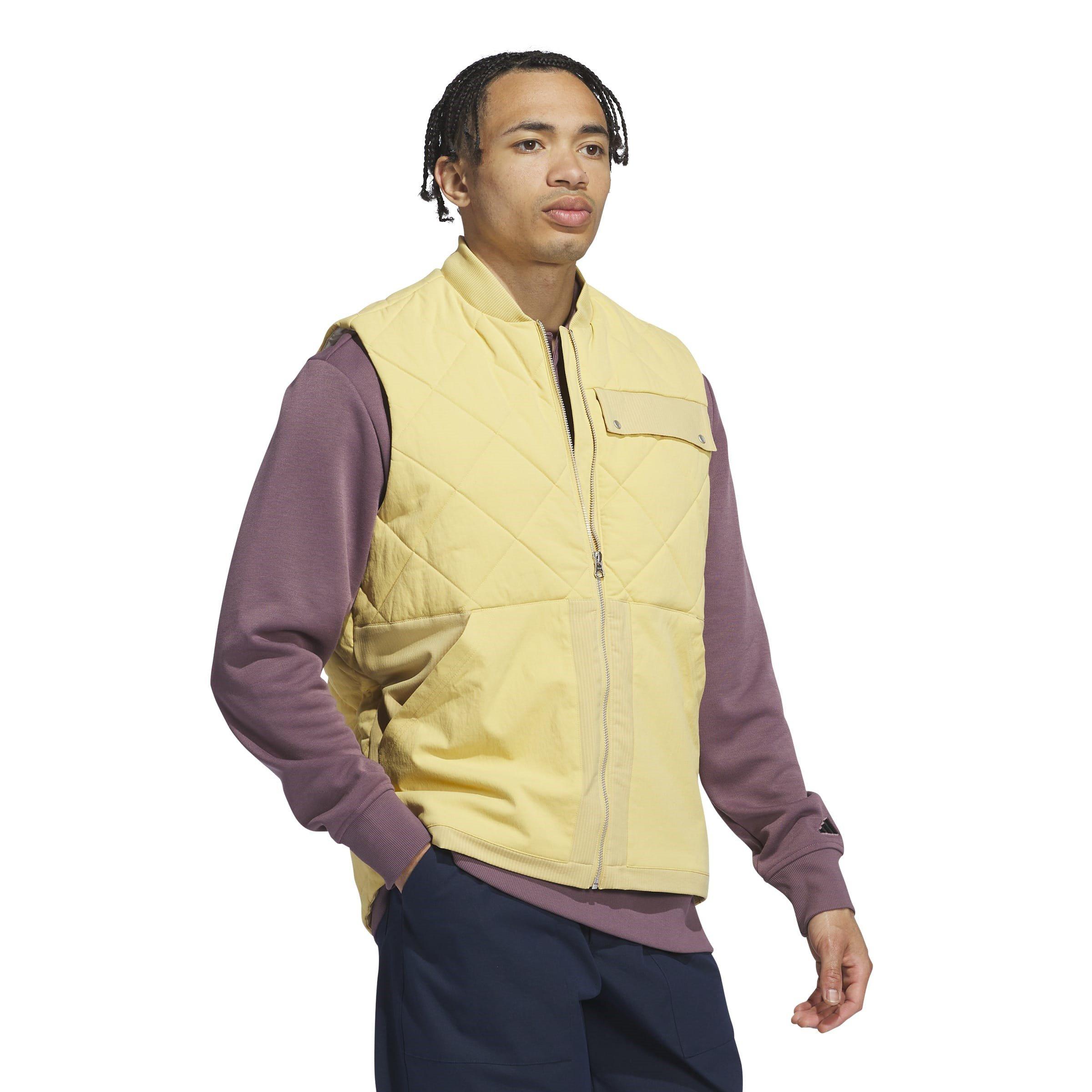 Oat - adidas - Go-To Quilted DWR Full Zip Vest Mens - 4