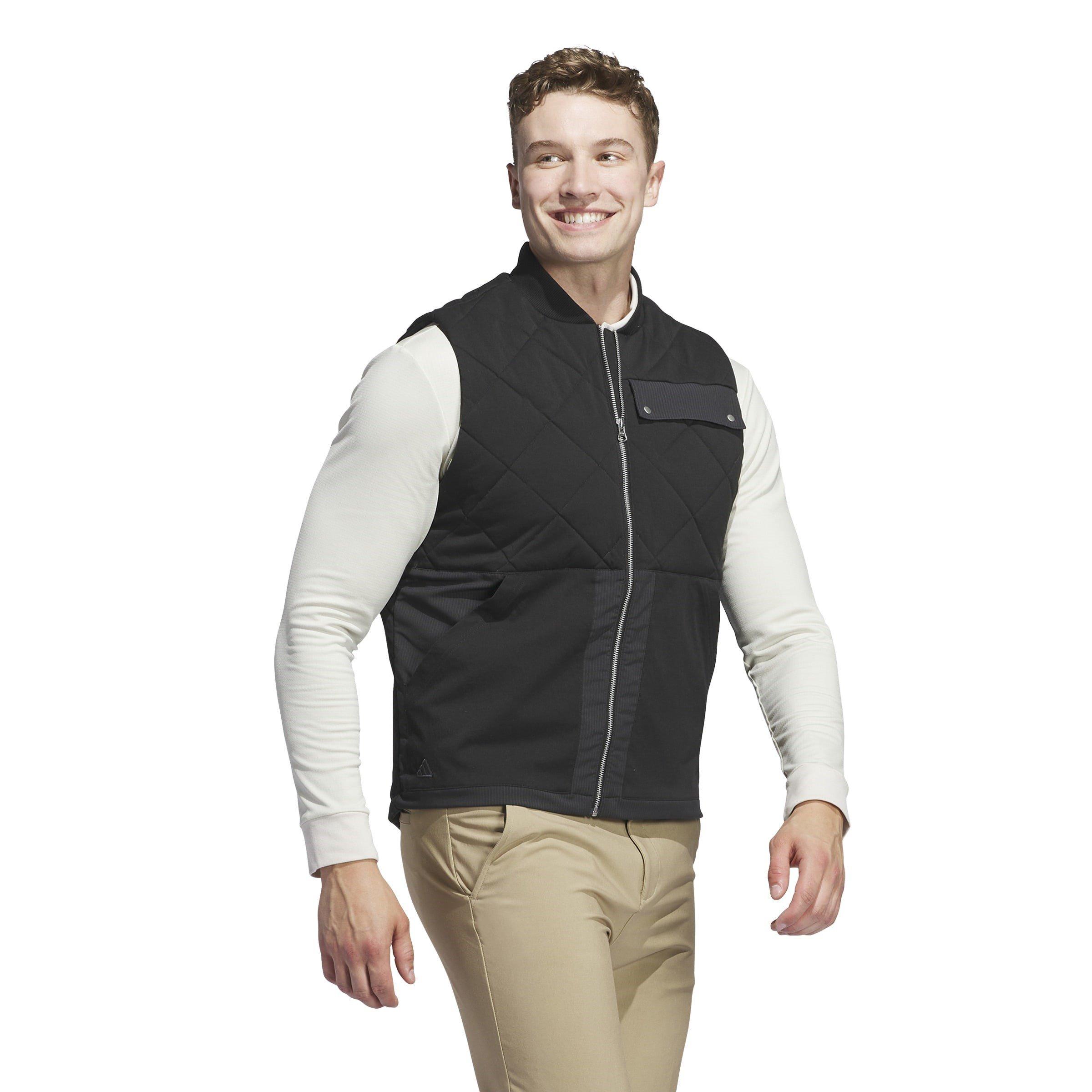 Negro - adidas - Go to Quilted DWR Full Zip Performance Gilet - 4
