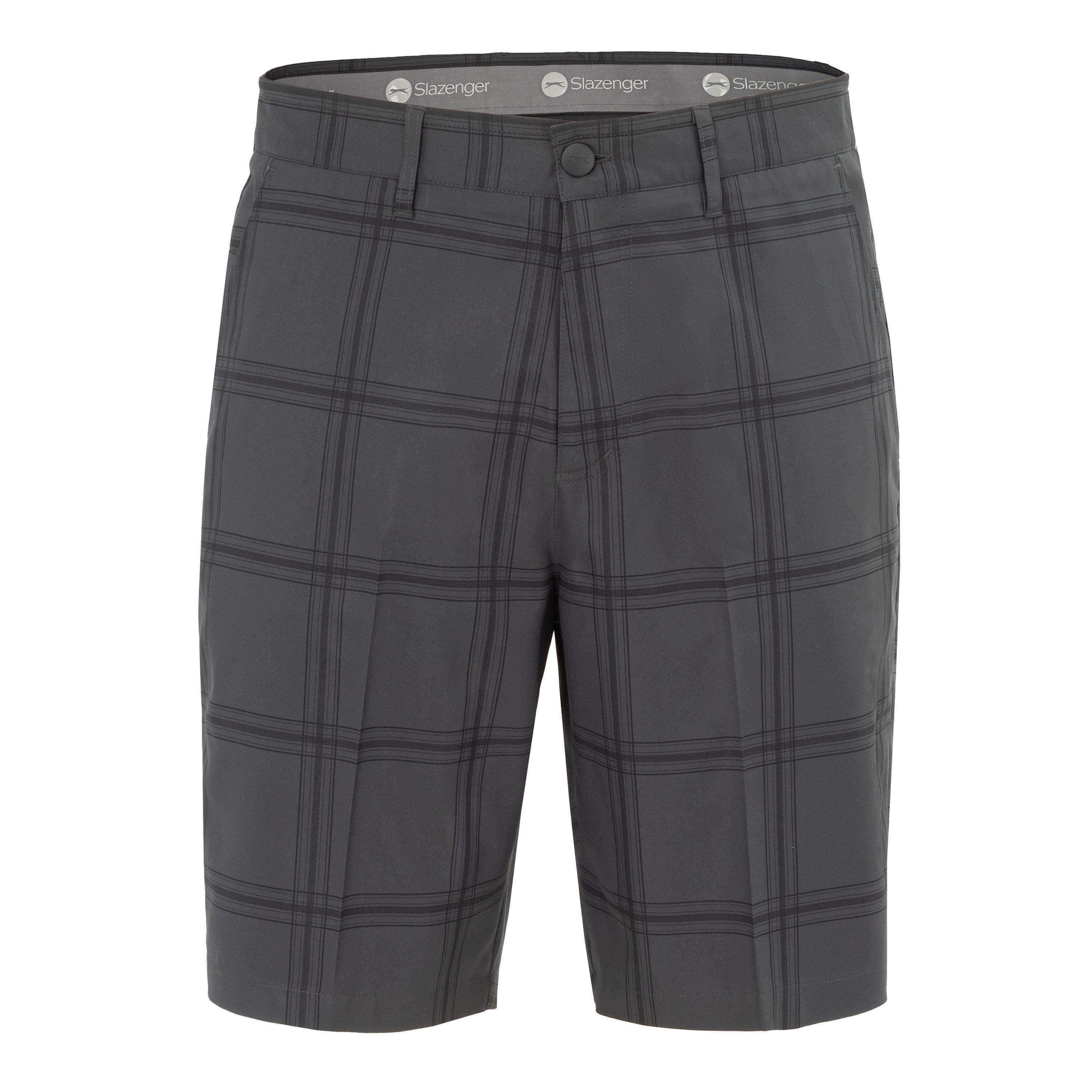 Slazenger Men's Check Golf Shorts - Charcoal - 36
