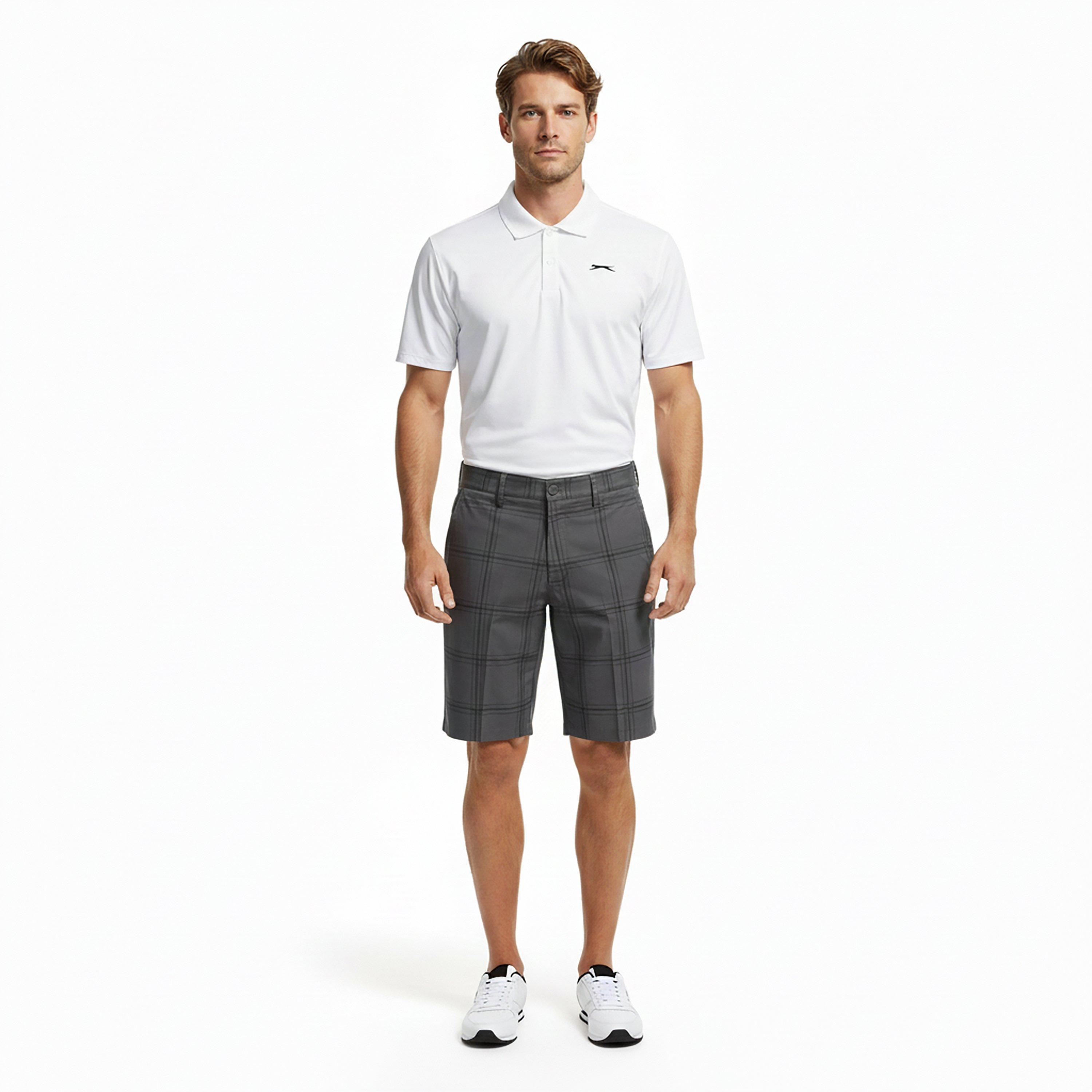 Charcoal - Slazenger - Check Golf Shorts Mens - 6