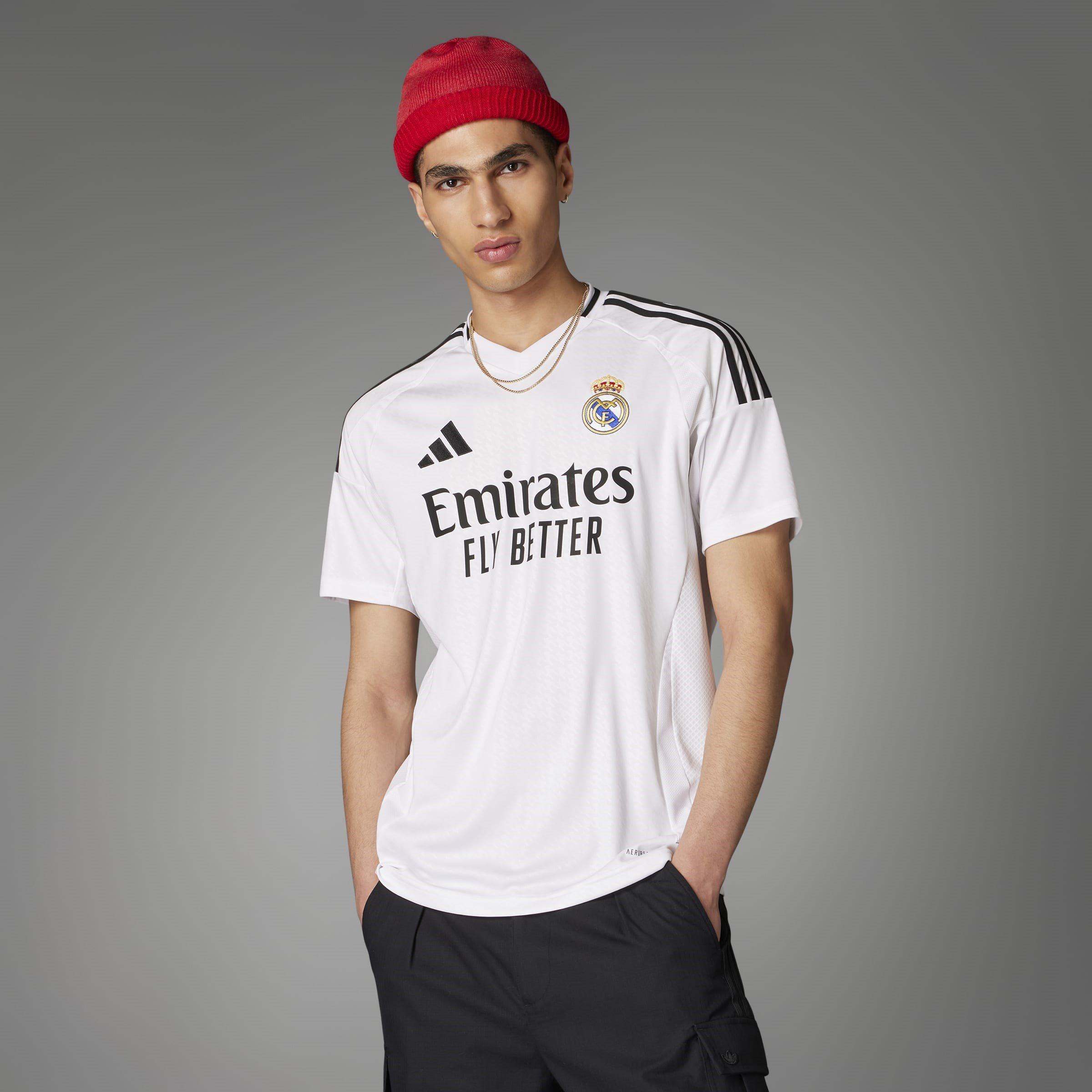 White - adidas - Real Madrid Home Shirt 2024 2025 Adults - 8