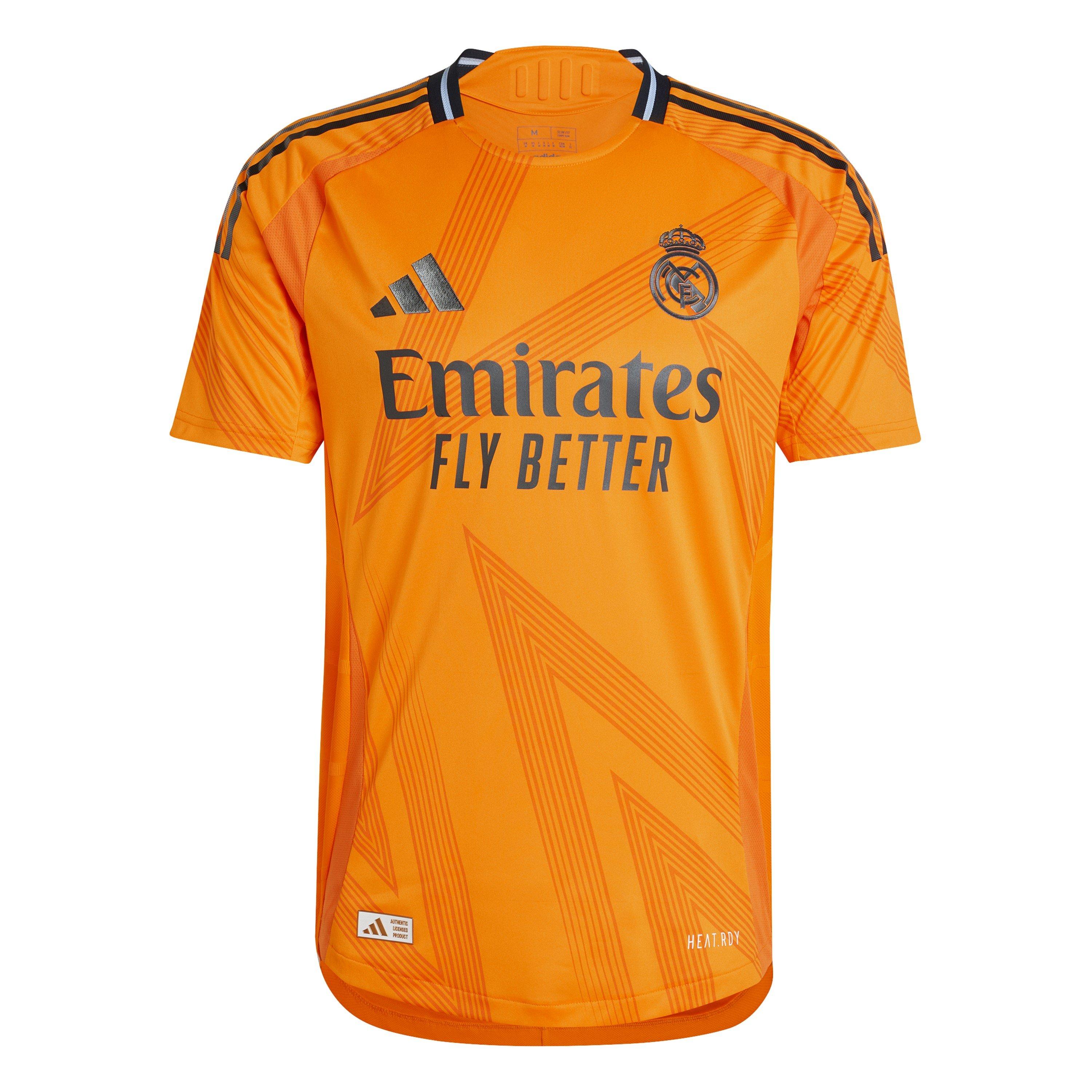 Adidas Men's Real Madrid Authentic Away Shirt 2024 2025 Adults - Orange - M