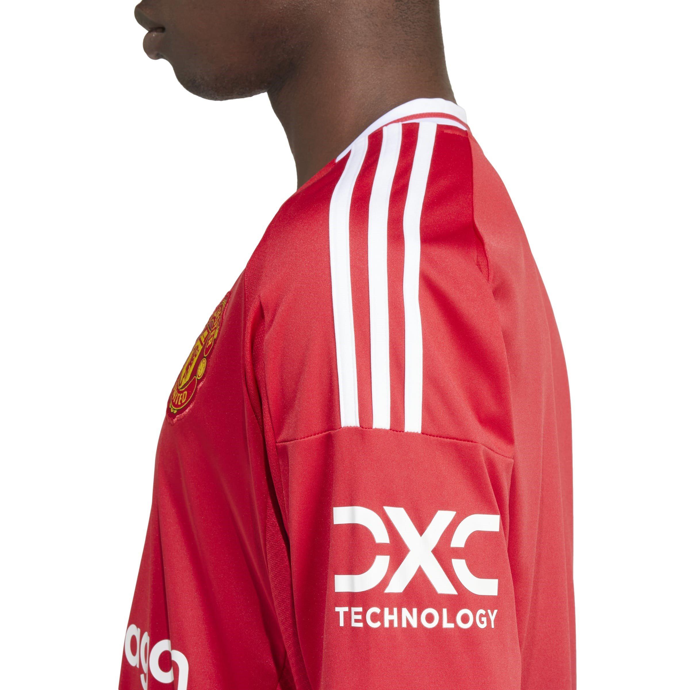 Red - adidas - Manchester United Home Long Sleeve Shirt 2024 2025 Adults - 7