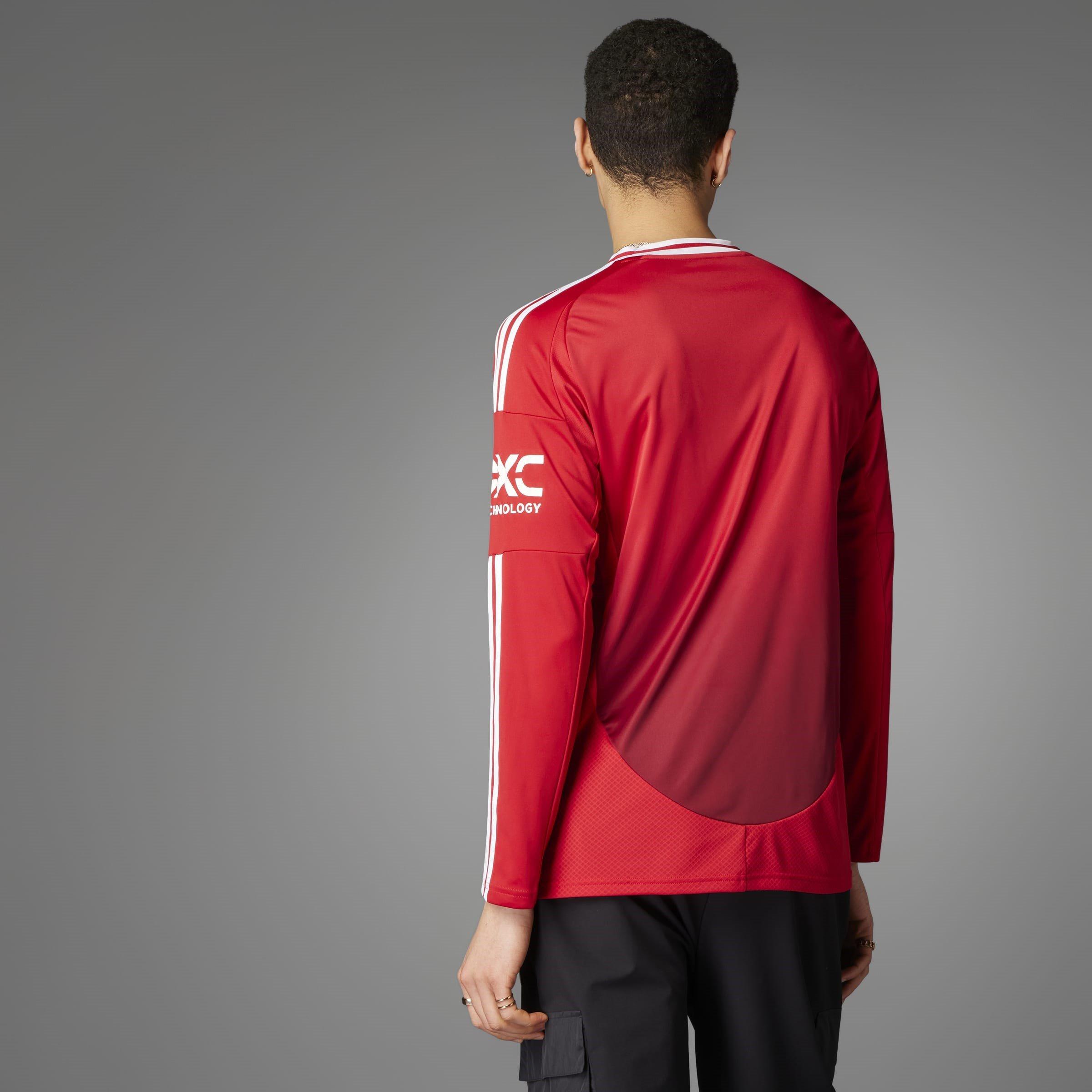 Red - adidas - Manchester United Home Long Sleeve Shirt 2024 2025 Adults - 9