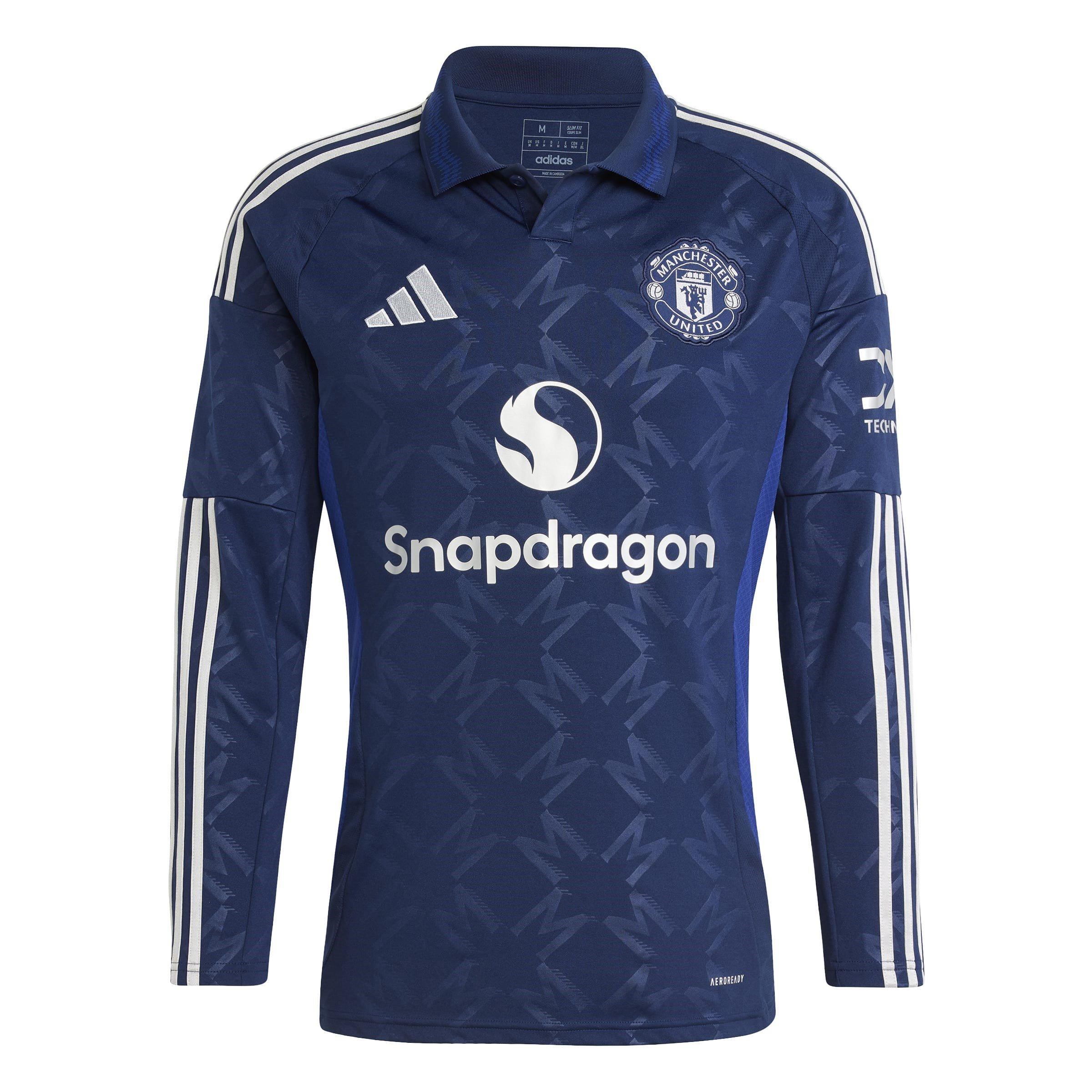 Blu - adidas - Manchester United Away Long Sleeve Shirt Adults - 1