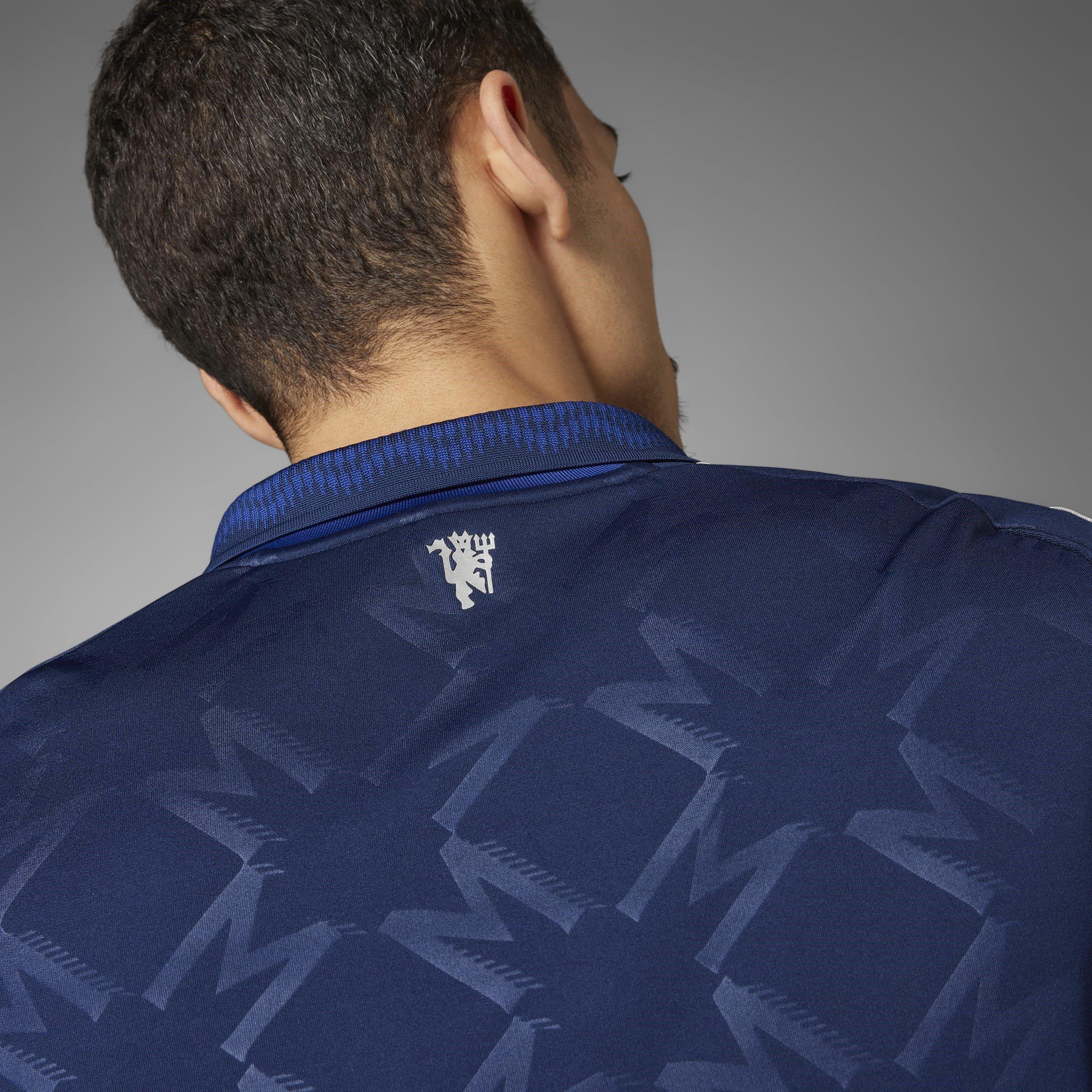 Blu - adidas - Manchester United Away Long Sleeve Shirt Adults - 11