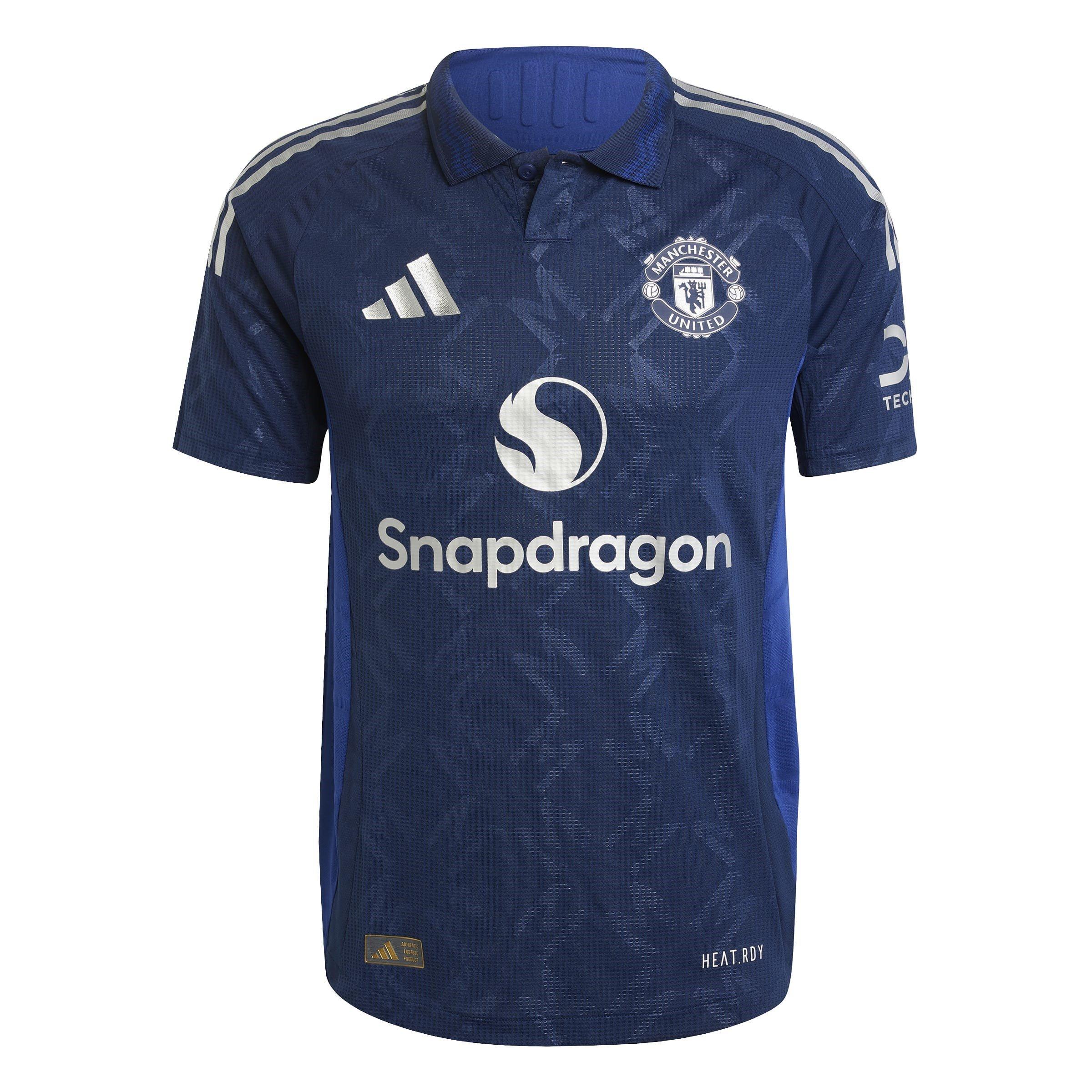 Adidas Men's Manchester United Authentic Away Shirt 2024 2025 Adults - Blue - S