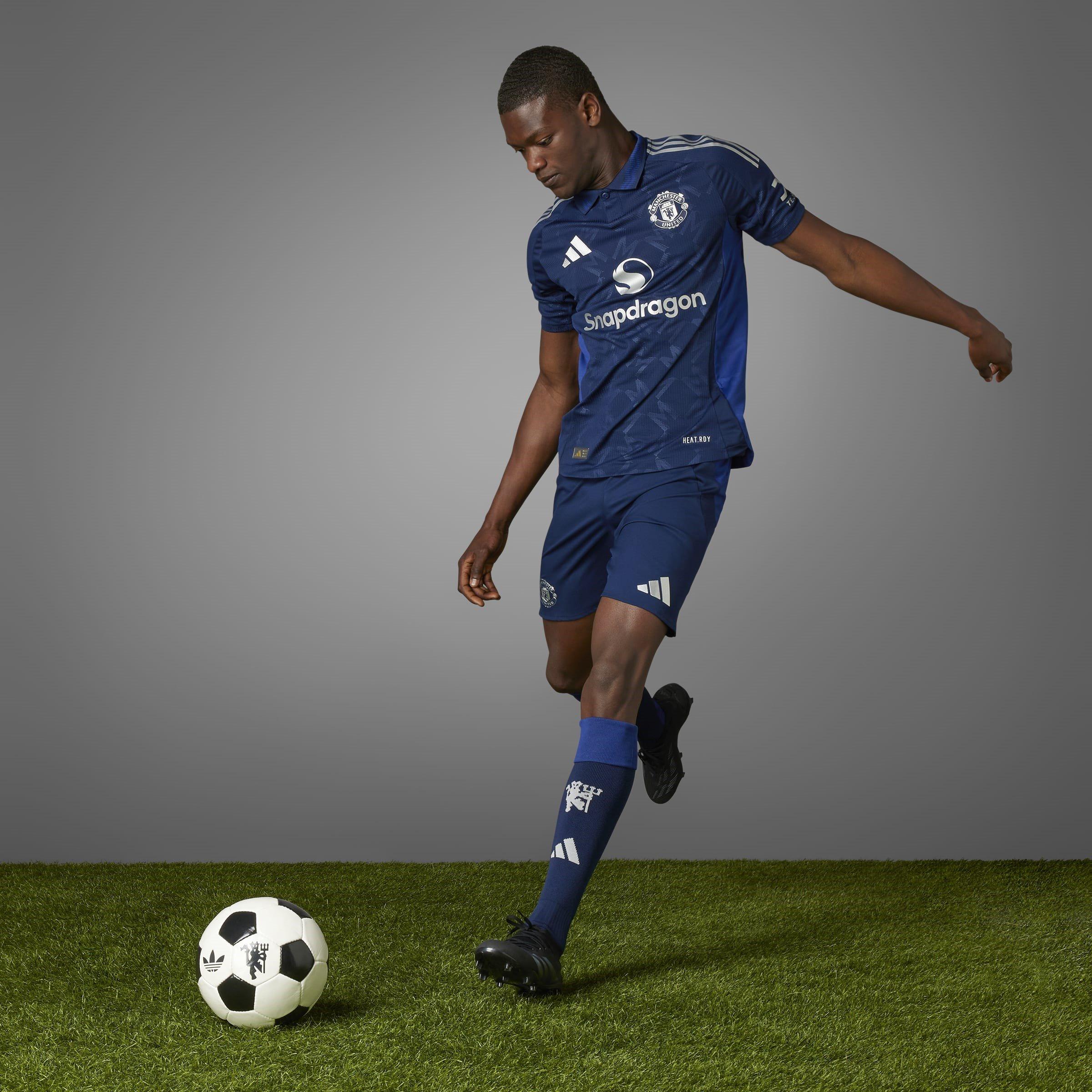 Azul - adidas - Manchester United Authentic Away Shirt 2024 2025 Adults - 13