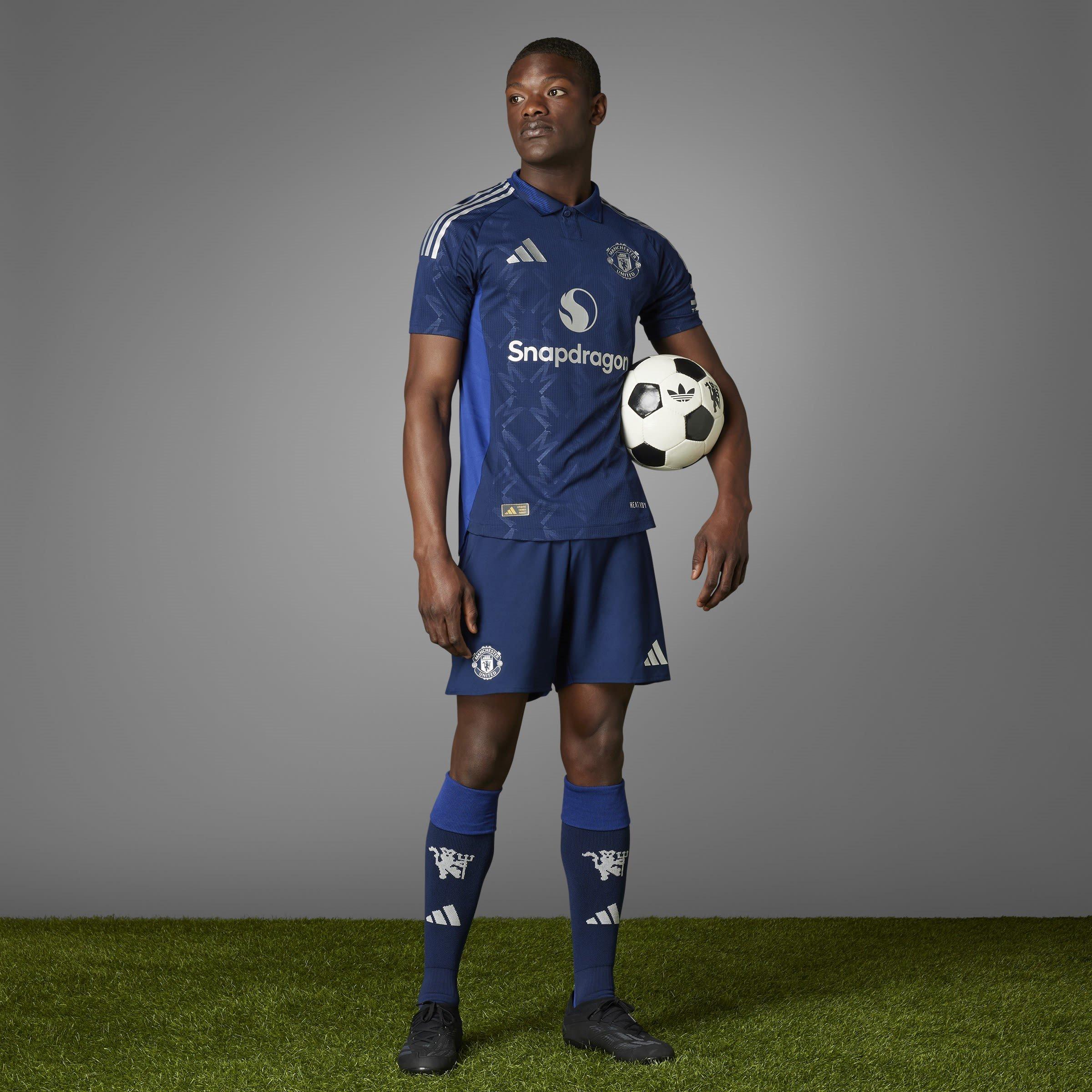 Azul - adidas - Manchester United Authentic Away Shirt 2024 2025 Adults - 14