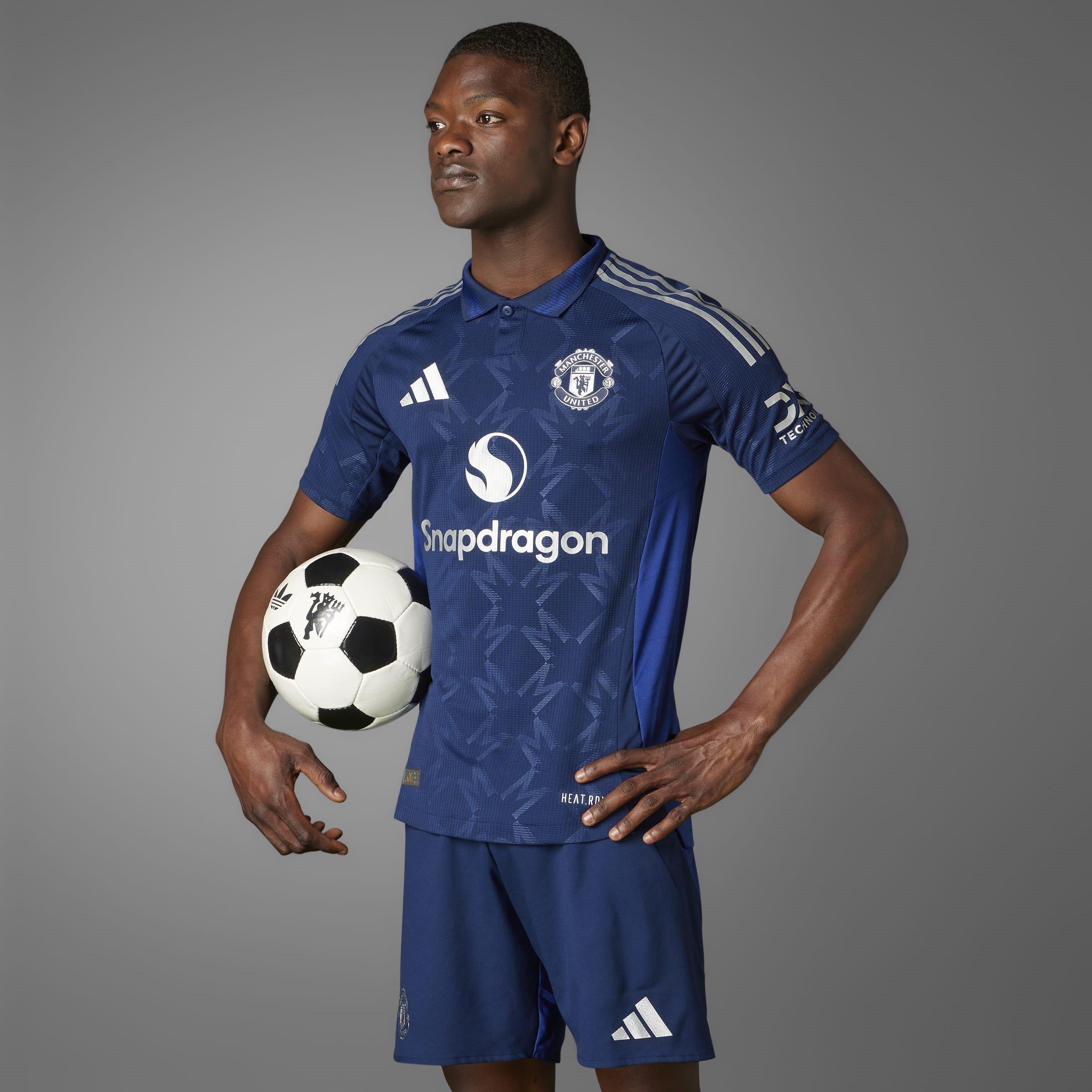 Azul - adidas - Manchester United Authentic Away Shirt 2024 2025 Adults - 8