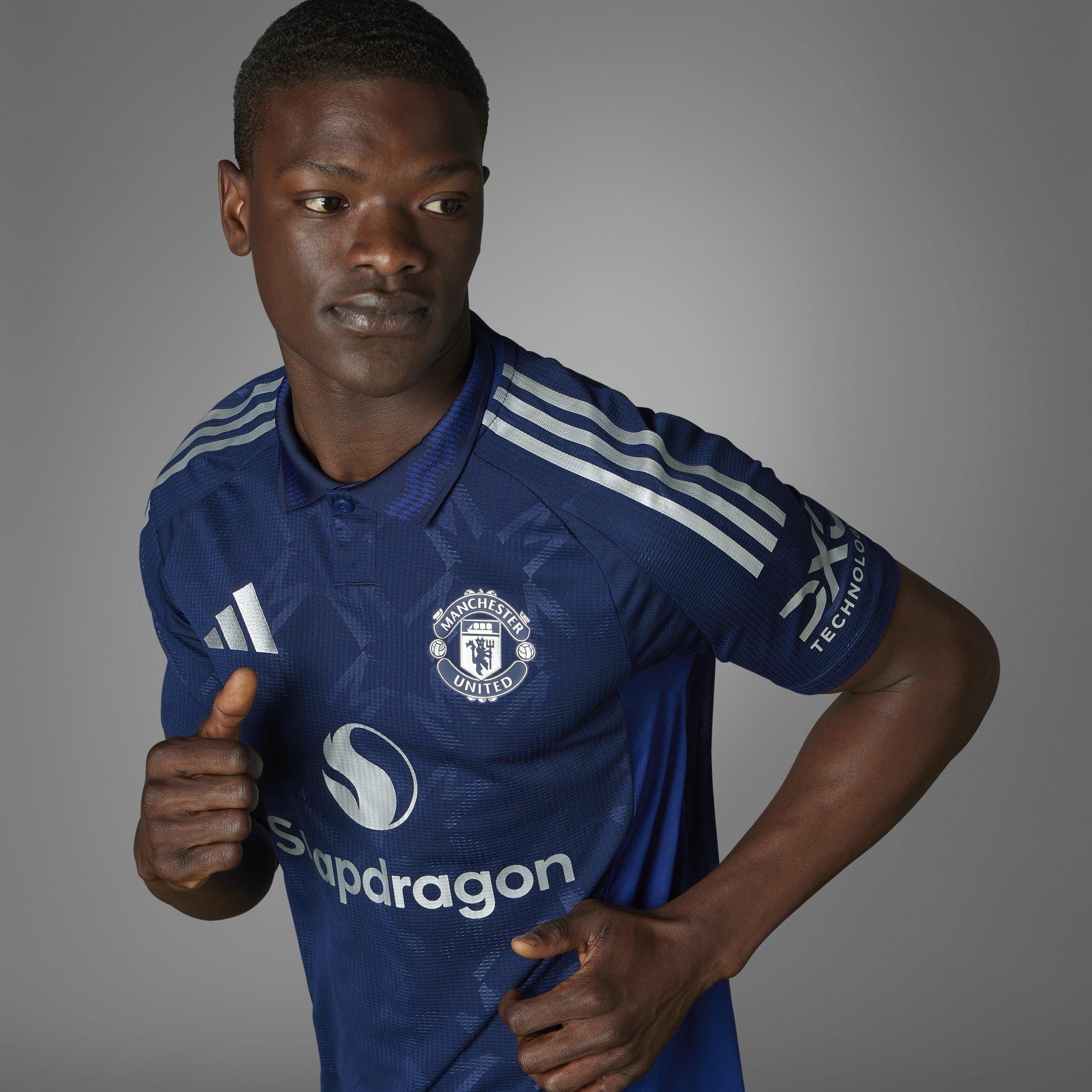 Azul - adidas - Manchester United Authentic Away Shirt 2024 2025 Adults - 10