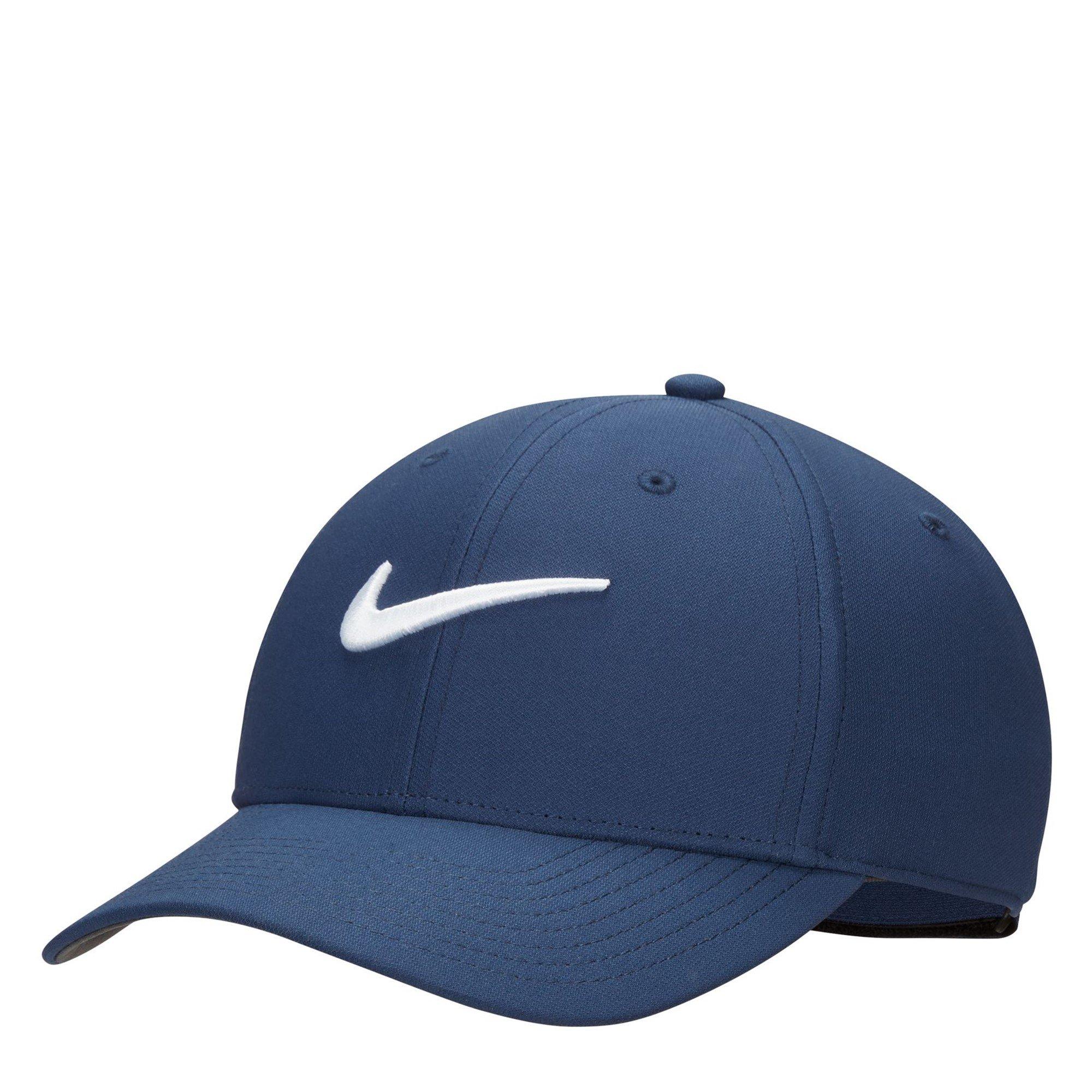 Nike Men's Dri-Fit Club Structured Swoosh Cap - M Navy/White - Large