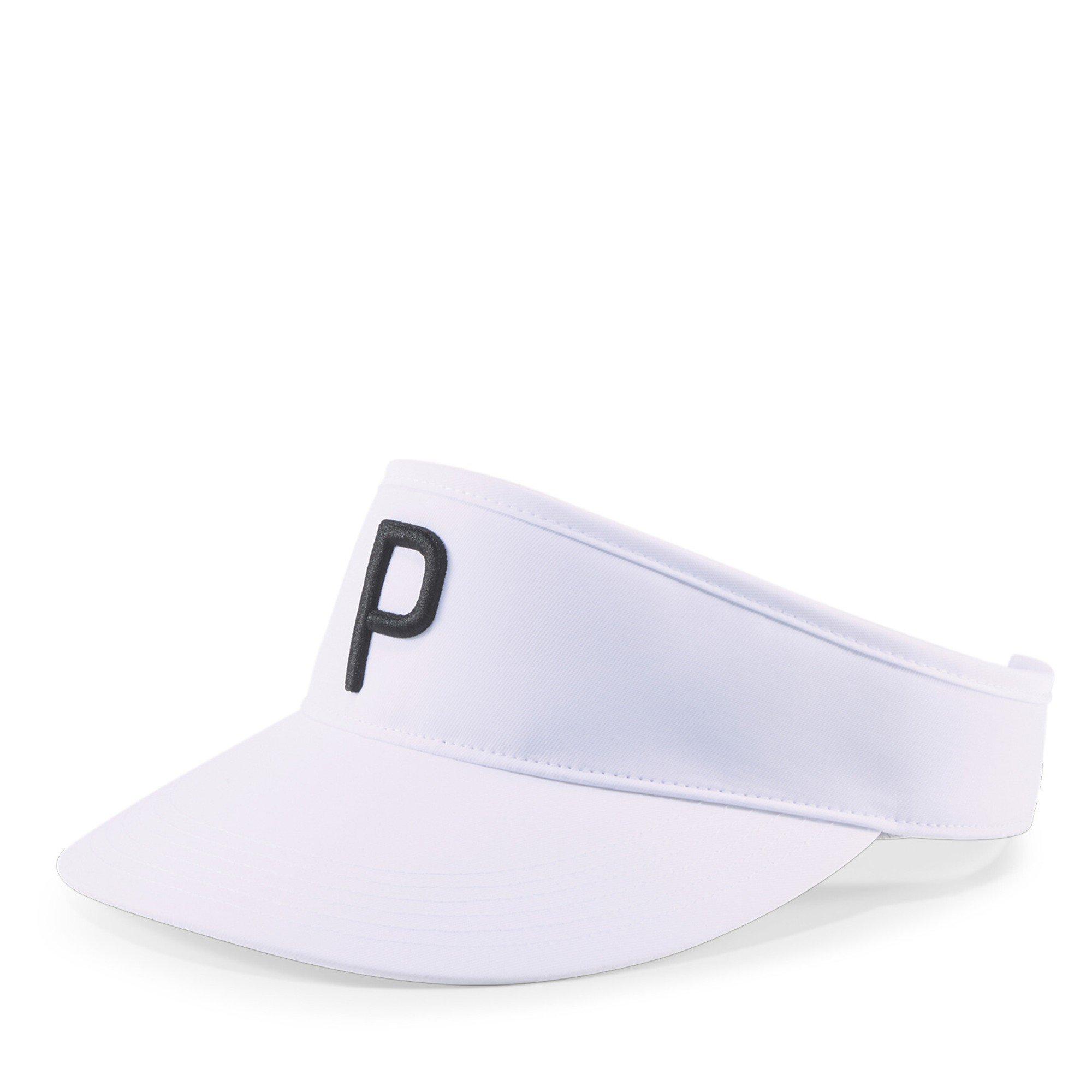 Puma Men's P Visor Adjustable Golf Cap - White/Black - Mens