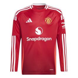 adidas Manchester United Home Long Sleeve Shirt 2024 2025 Juniors