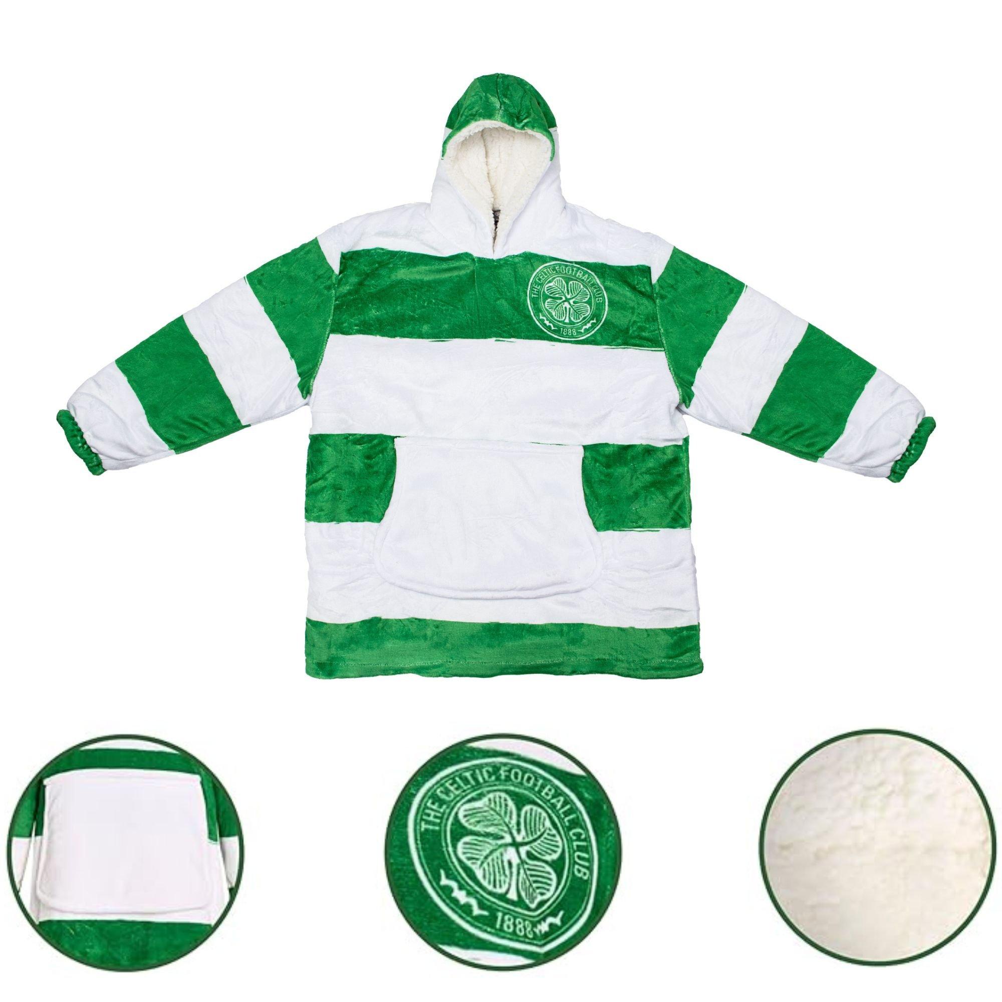 Celtic FC - Team - Football Officially Licensed Sherpa Fleece Hoodie for Kids - 4