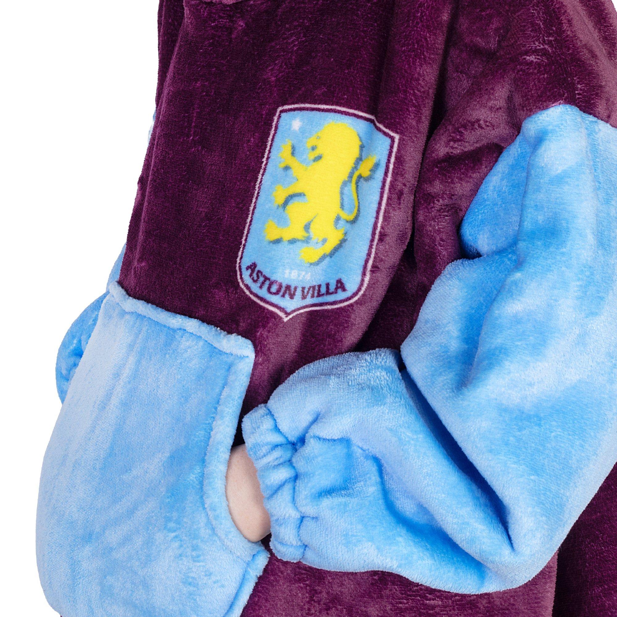 Aston Villa FC - Team - Football Officially Licensed Sherpa Fleece Hoodie for Kids - 3