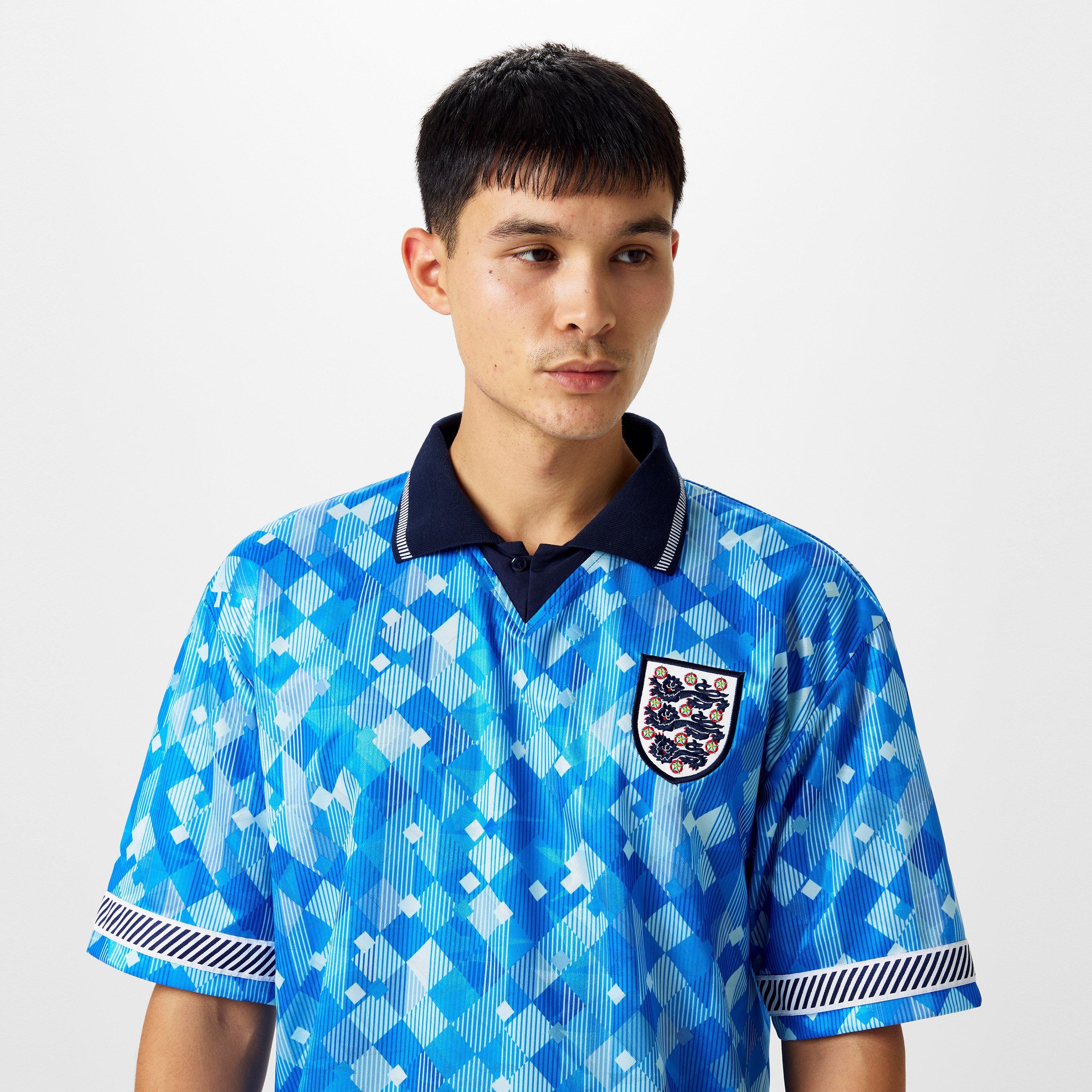 Blue - Score Draw - England 1990 Third Shirt Adults - 5