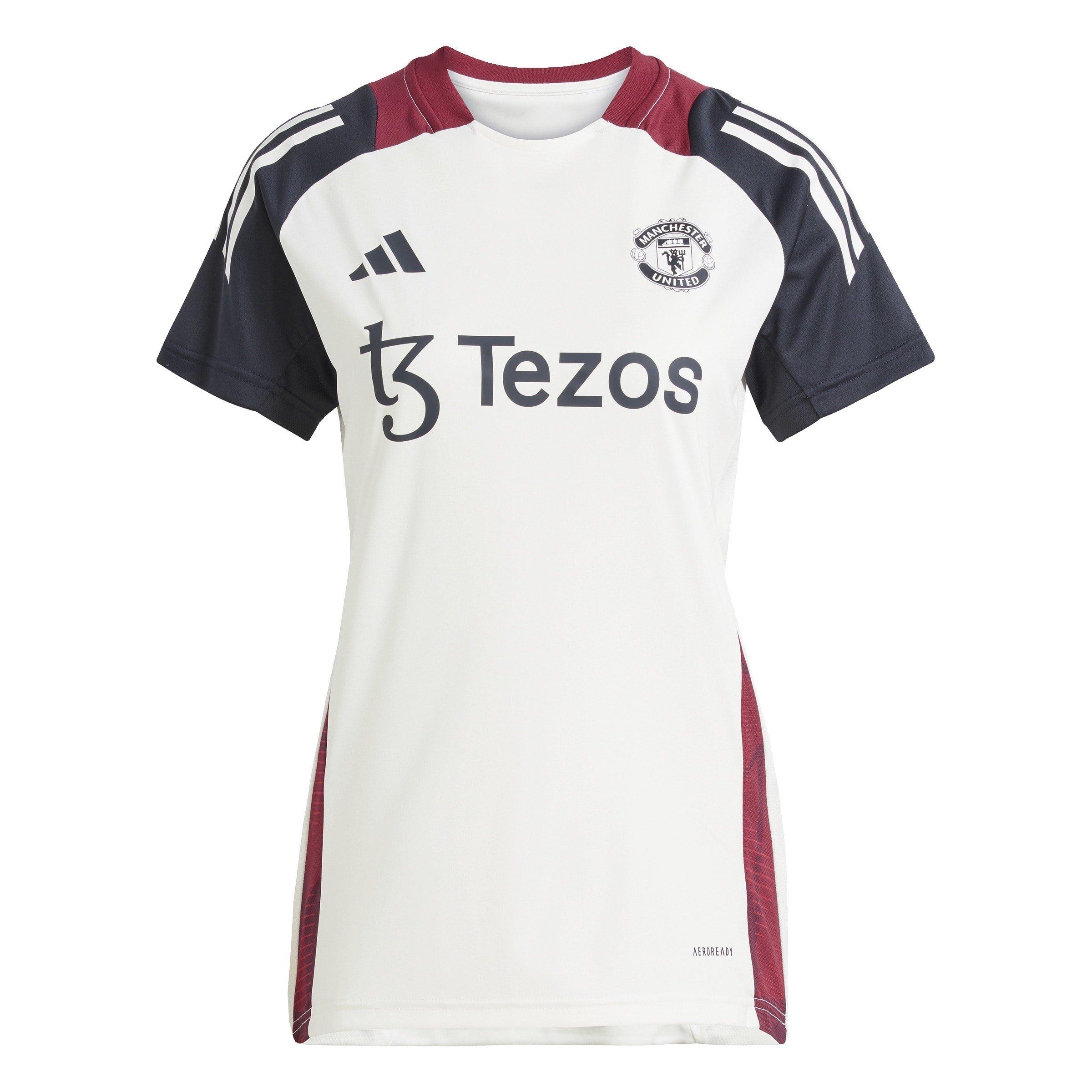 Adidas Women's Manchester United Training Shirt 2025 - Off White/Black - 16 (XL)