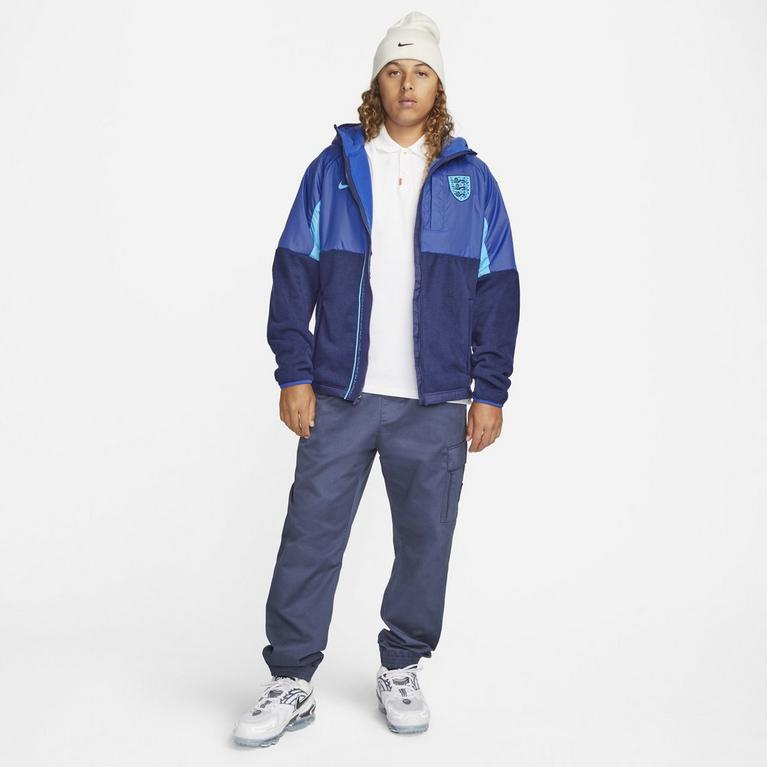 Bleu Multi - Nike - Closed button-down organic cotton jacket - 7
