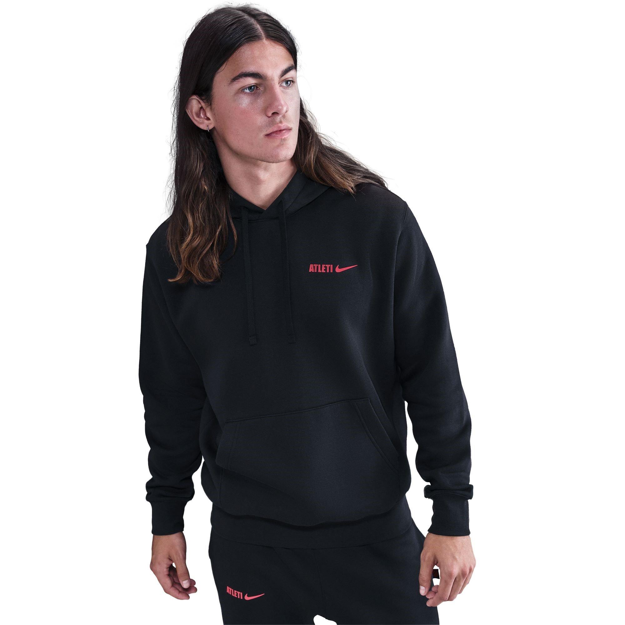Black/ Red - Nike - Atletico Madrid Club Hoodie Mens - 1