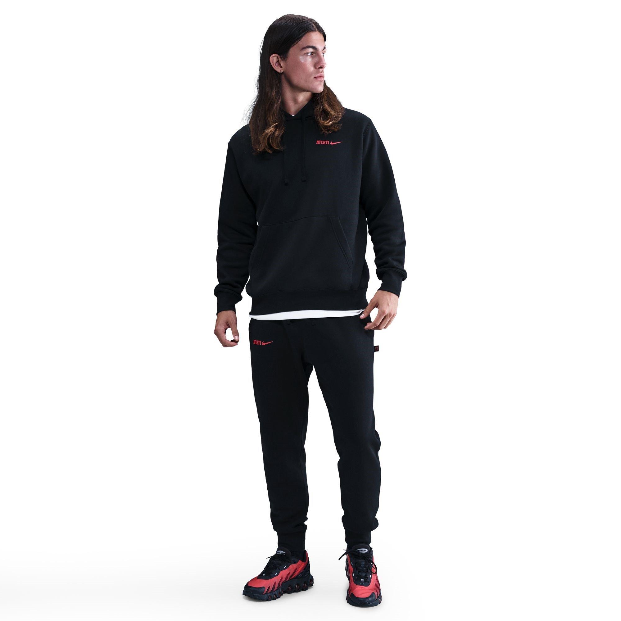Black/ Red - Nike - Atletico Madrid Club Hoodie Mens - 3