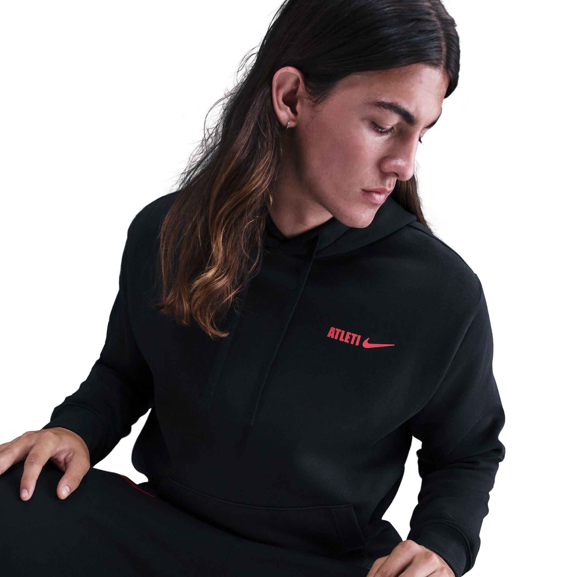 Black/ Red - Nike - Atletico Madrid Club Hoodie Mens - 5