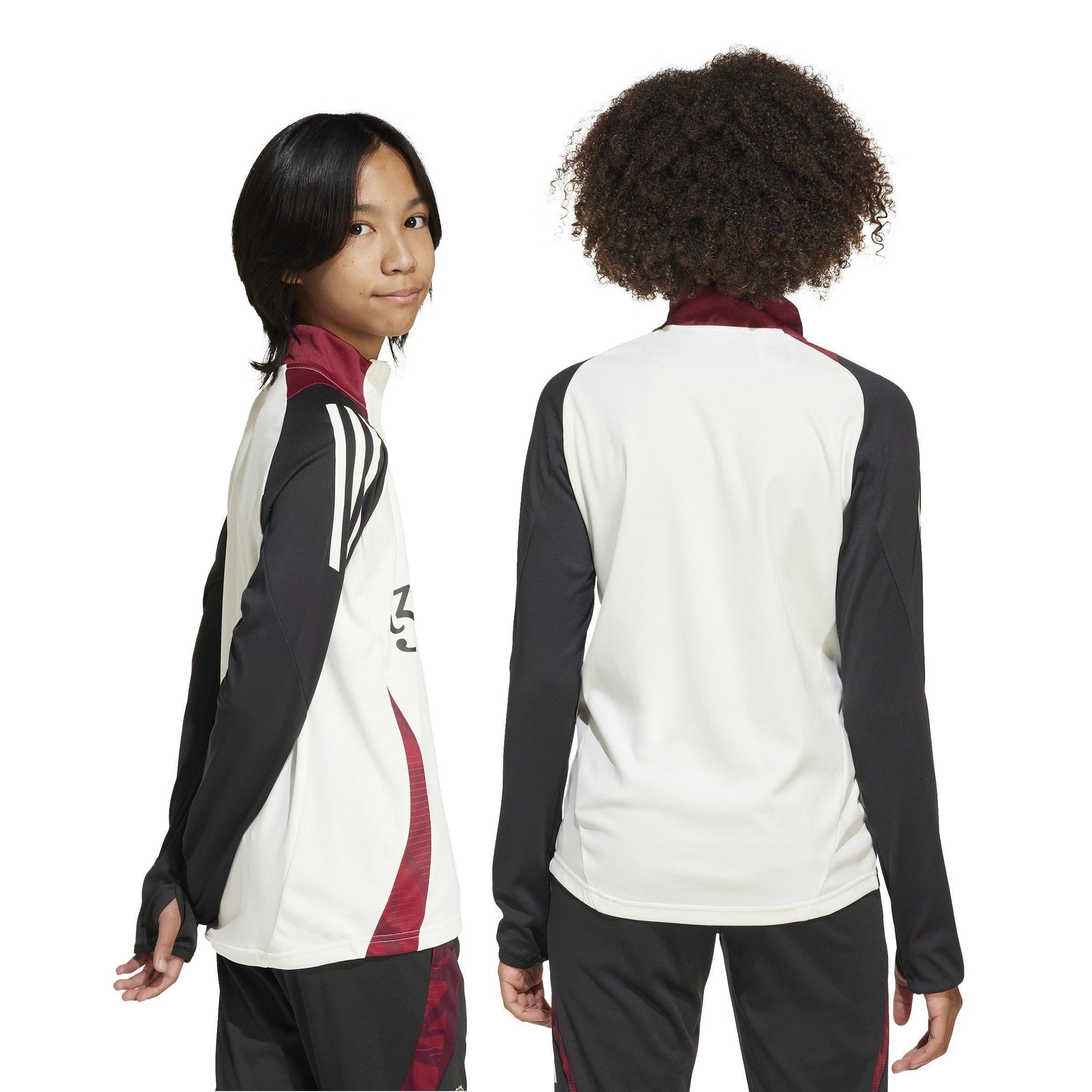 Branco Sujo/Preto - adidas - Manchester United Training Drill Top 2024 2025 Juniors - 6