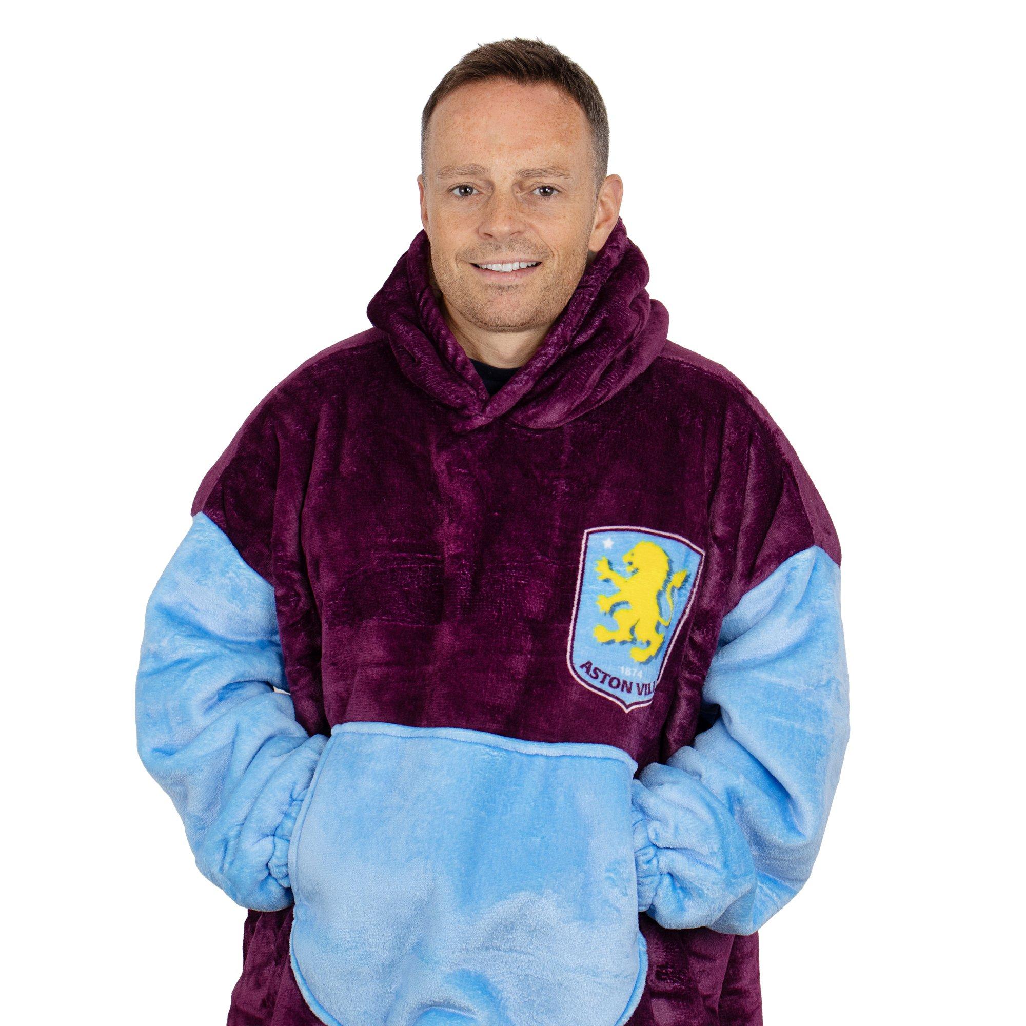 Team  Football Officially Licensed Sherpa Fleece Hoodie For Adults - Aston Villa Fc