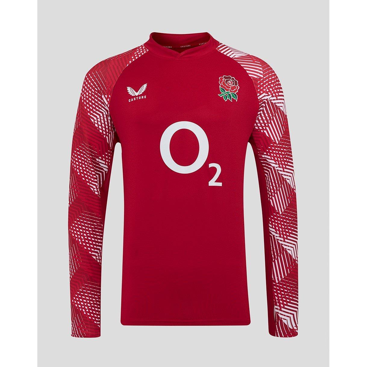 Red/White - Castore - England Rugby Pre Match Drill Top 2025 Adults