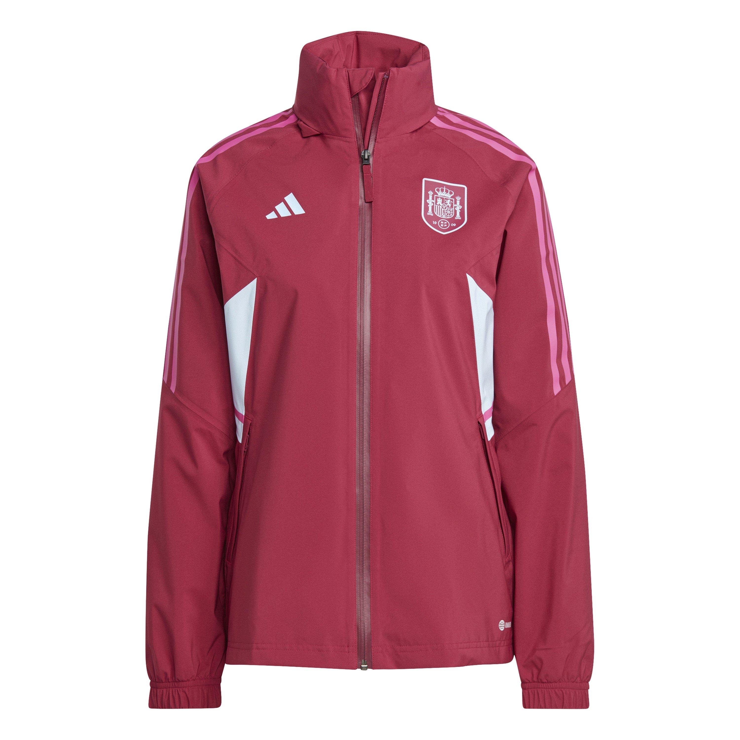 Adidas Women's Licensed Rain Anorak - Red - 8 (XS)