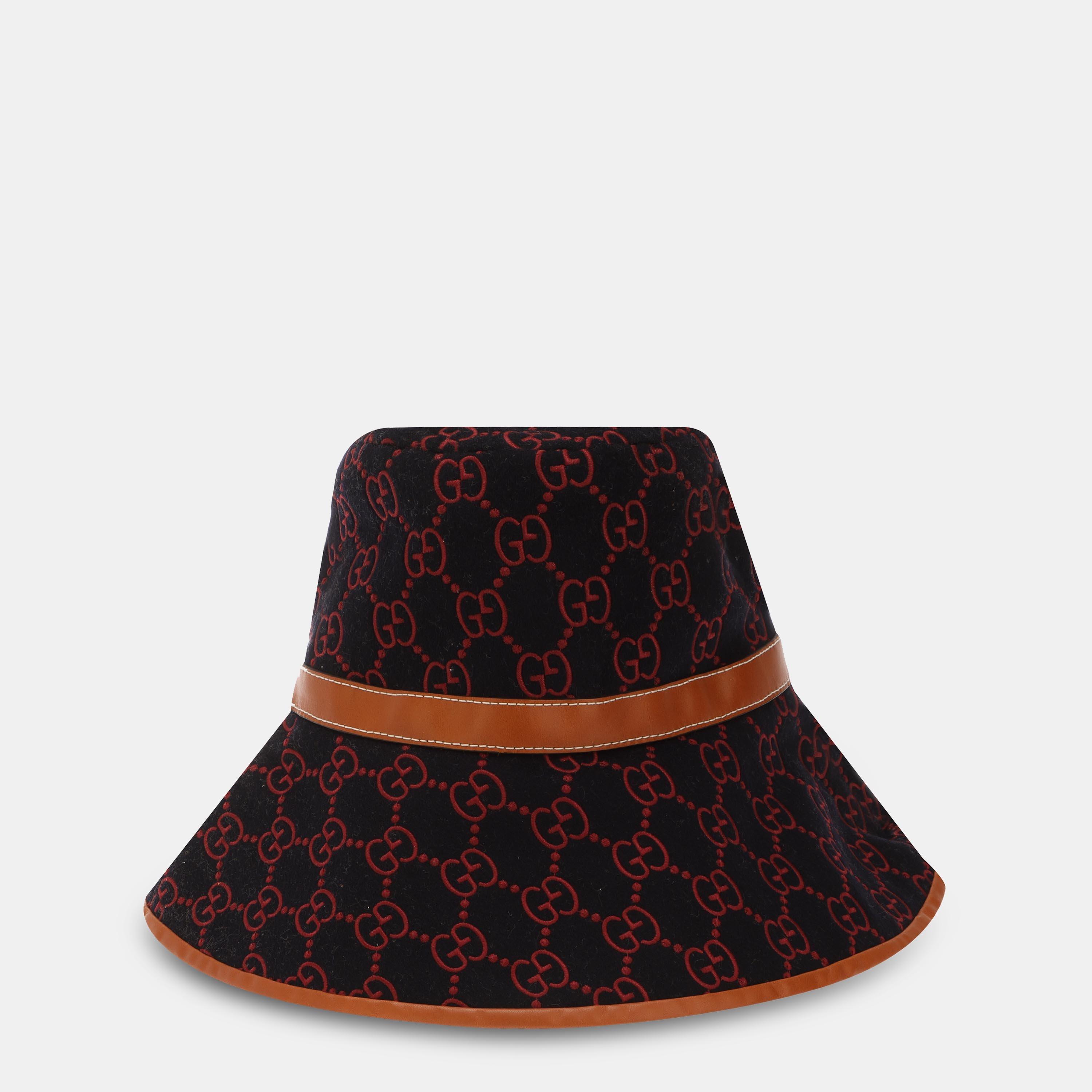 Gucci Women's Bucket Hat - Blue & Brown - Med/Lge