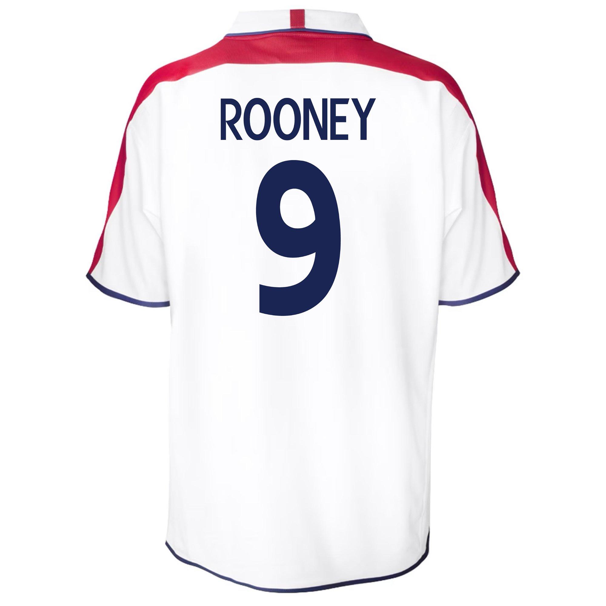 Rooney 9 - Score Draw - SD England Retro Home Shirt 2004 Adults - 1