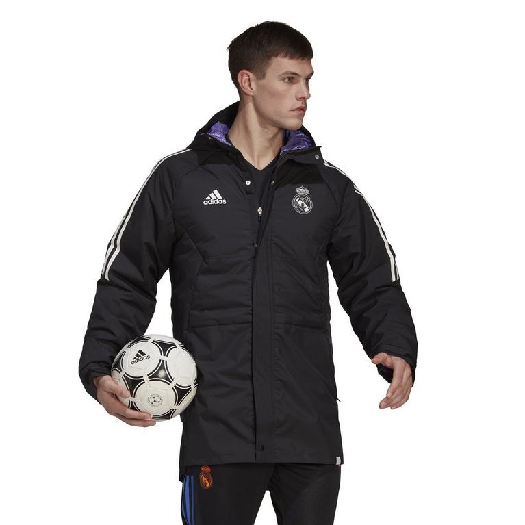Noir - adidas - Real Madrid Stadium Parker Jacket Mens - 4