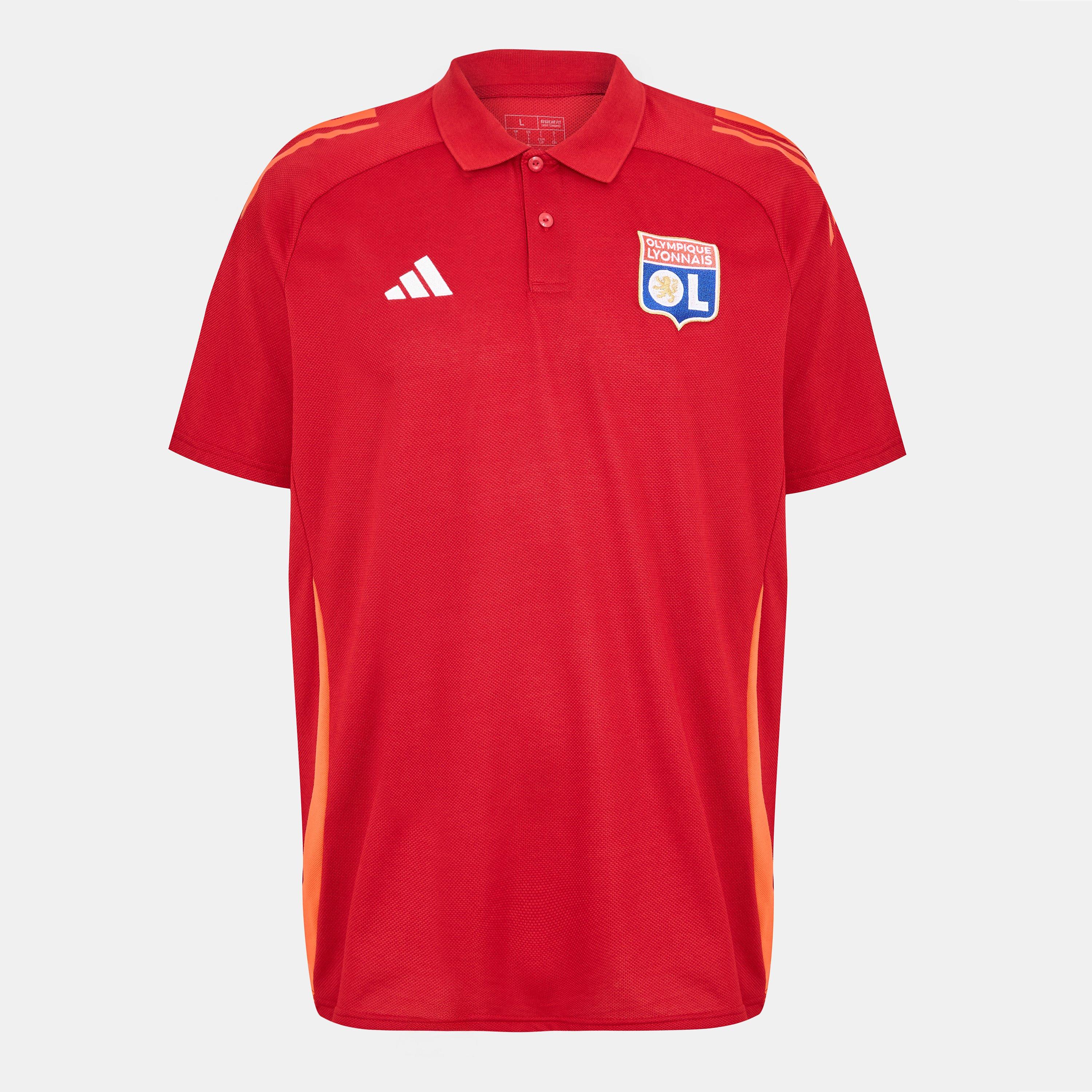 Team Power Red - adidas - Mens Olympique Lyonnais Performance Polo 2024 2025 Shirt - 1