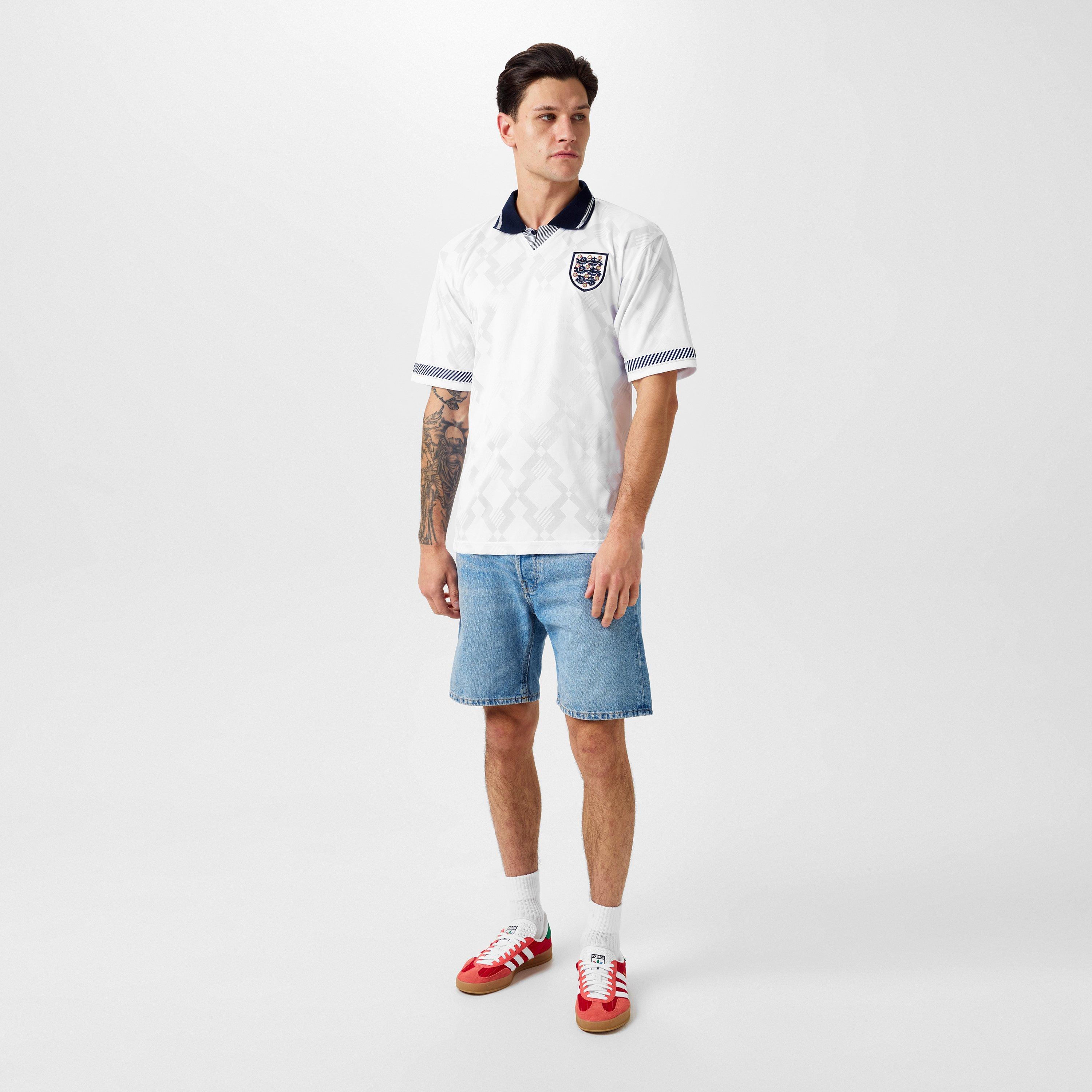 White - Score Draw - Draw England 1990 Home Shirt Adults - 6