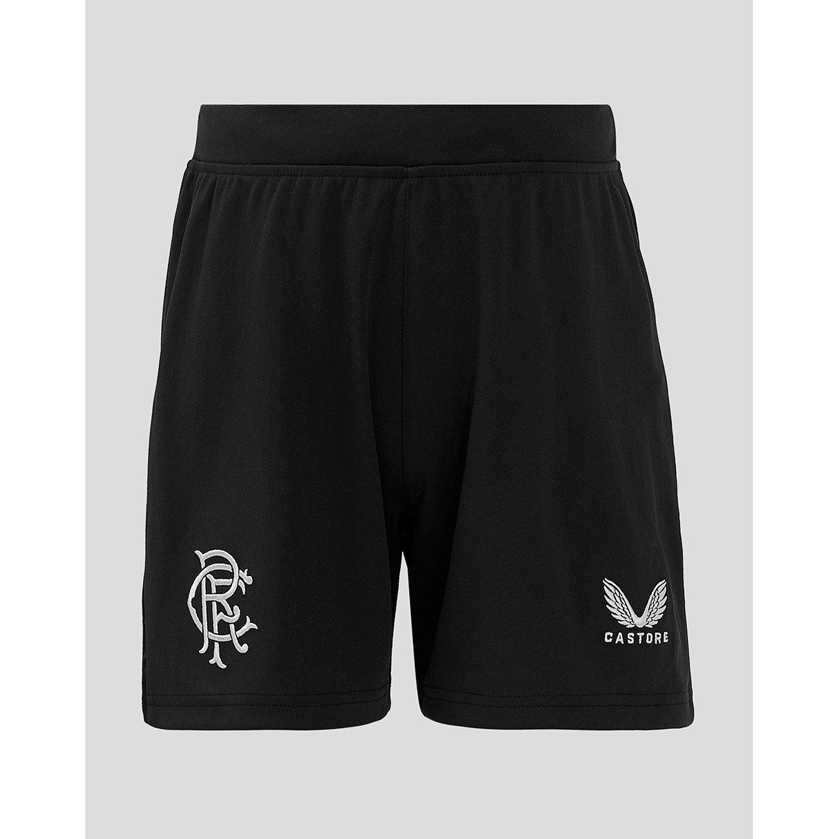 Castore Boys Rangers Third Shorts 2024 2025 Juniors - Caviar/Tomato - 9-10 (M)