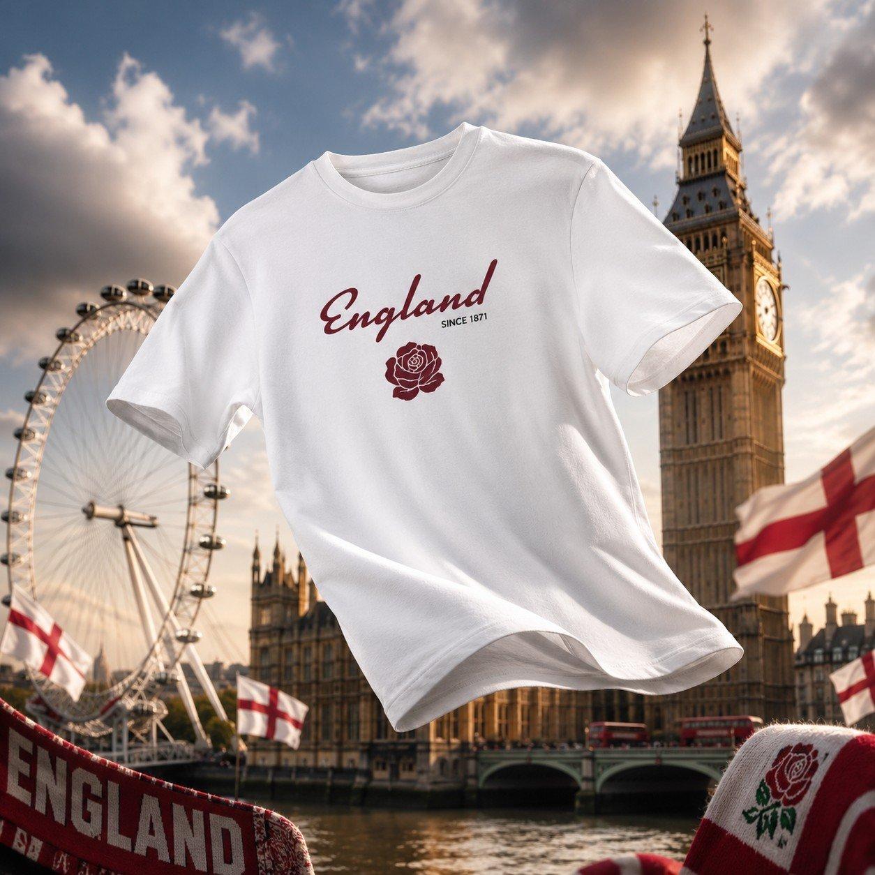 Eng Retro - AWD - Adults Printed England Rugby Fan Tee - 3