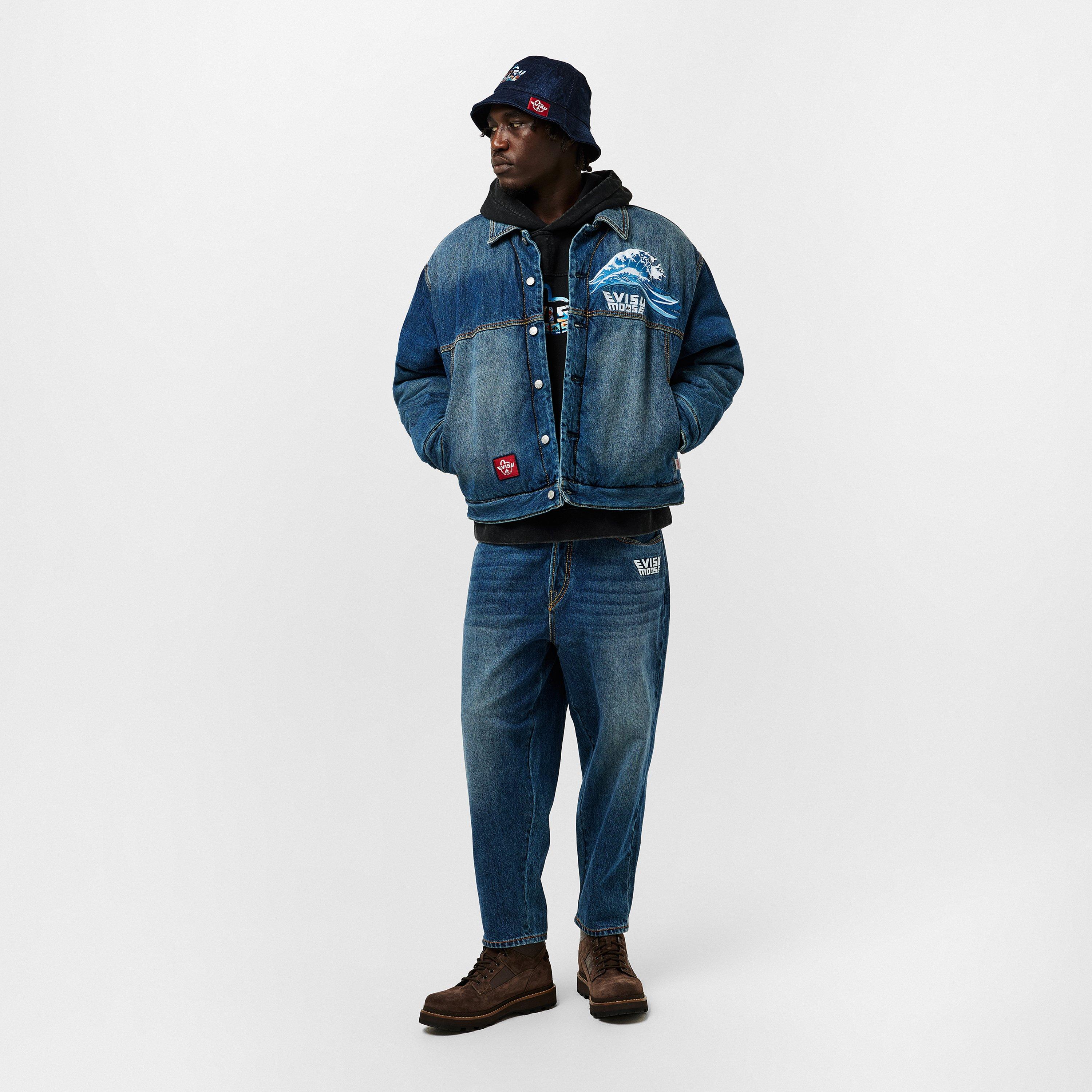 Blue Denim - Moose Knuckles - Mens x Evisu Denim Bucket Hat - 5