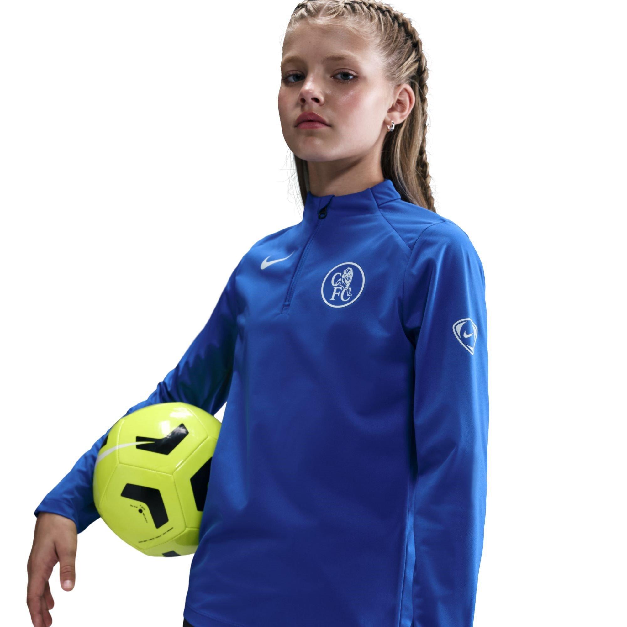 Nike Boys Chelsea Strike Drill Top 2025 2026 Juniors - Blue/Sivler - 13 (XL)