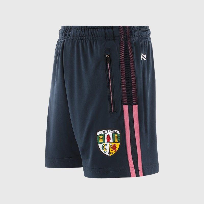 Navy/Pink/White - ONeills - Antrim Nepal GAA Poly Shorts Girls