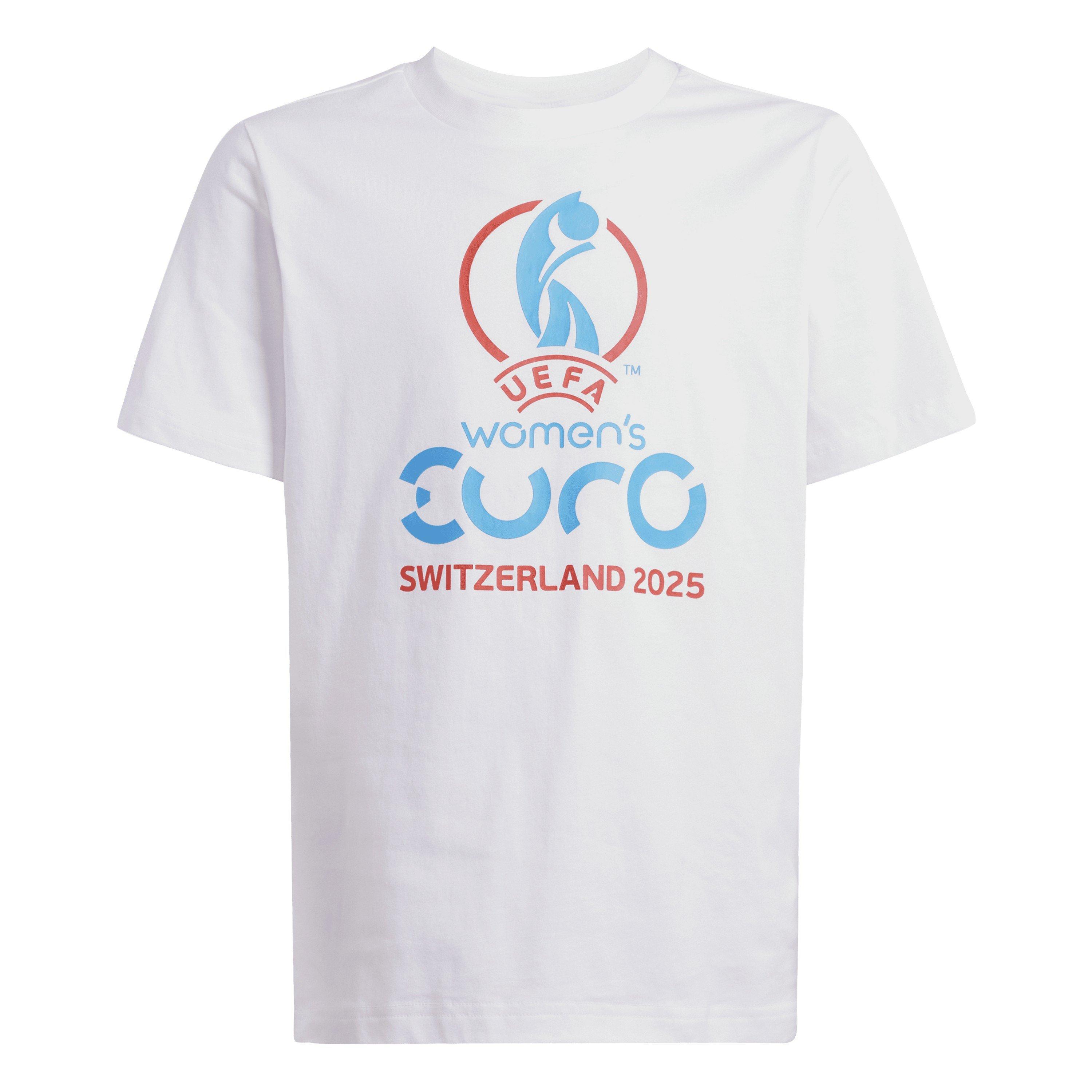 Adidas Boys Kids  Euro 2025 Switzerland T-Shirt - White - 7-8 Years