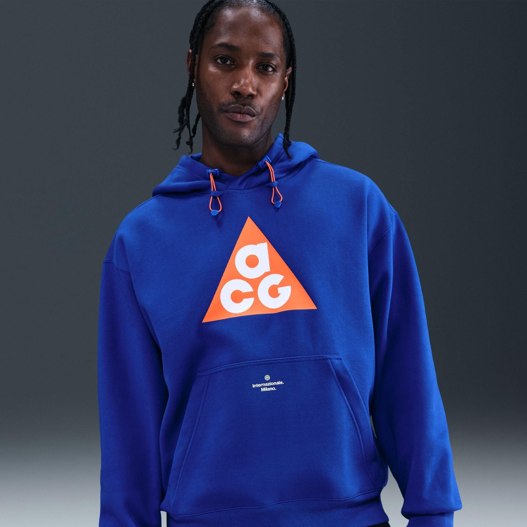 Nike Men's Inter Milan X Acg Pullover Hoodie - Blue/Orange - M