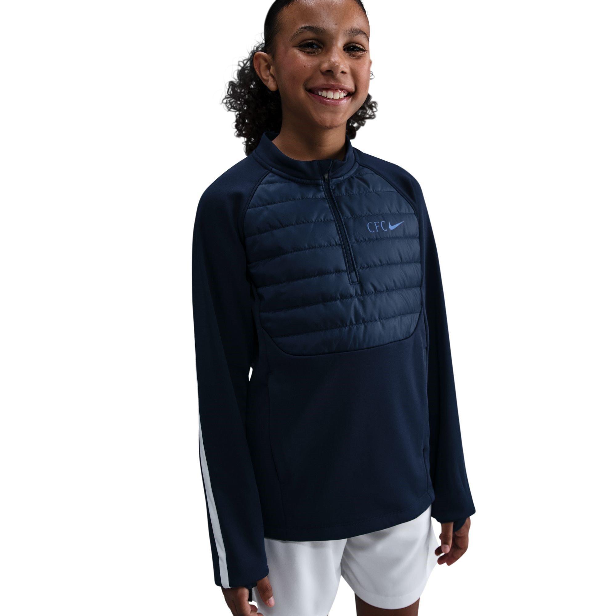 Blue/Purple - Nike - Chelsea Winter Warrior Drill Top Juniors - 1