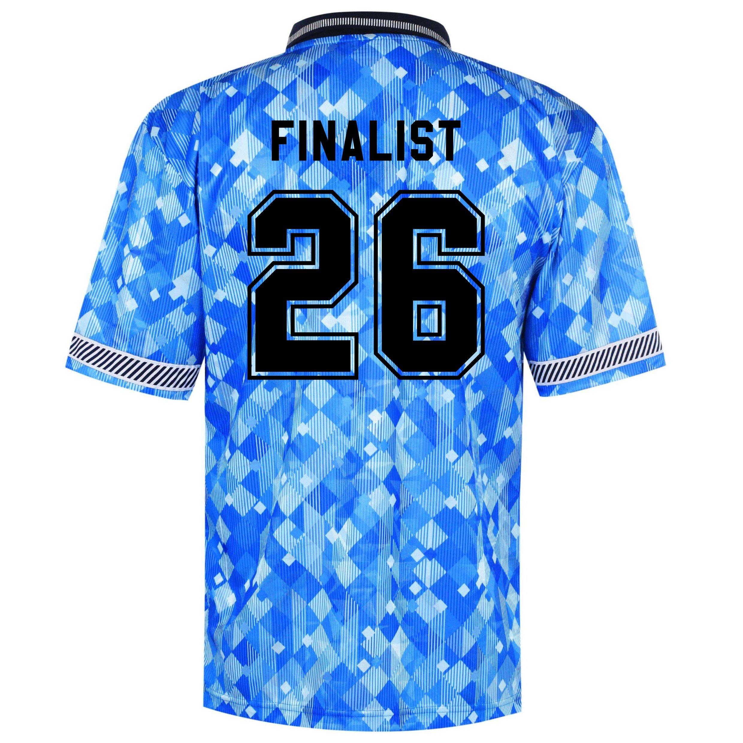Blue - Score Draw - Mens 1990 Third Home Retro Shirt World Cup Finalists